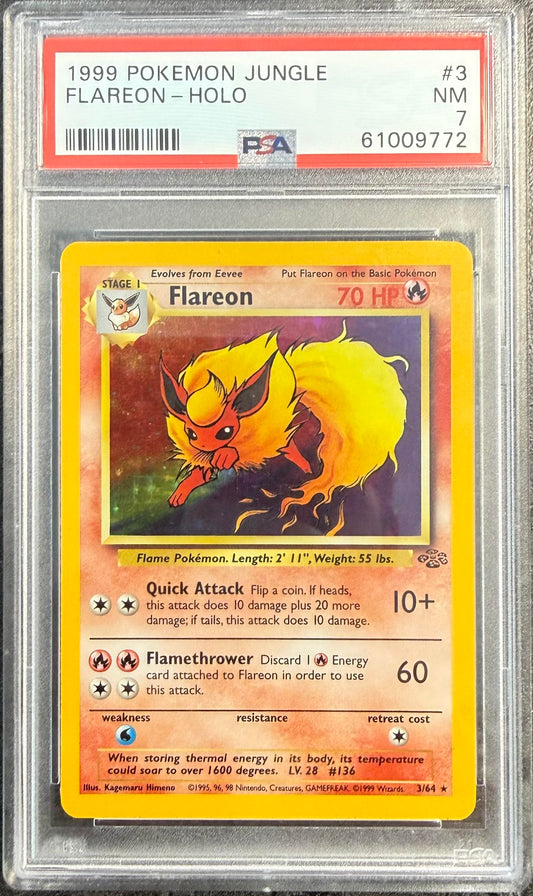 PSA 7 Flareon Holo #3 1999 Pokemon Jungle