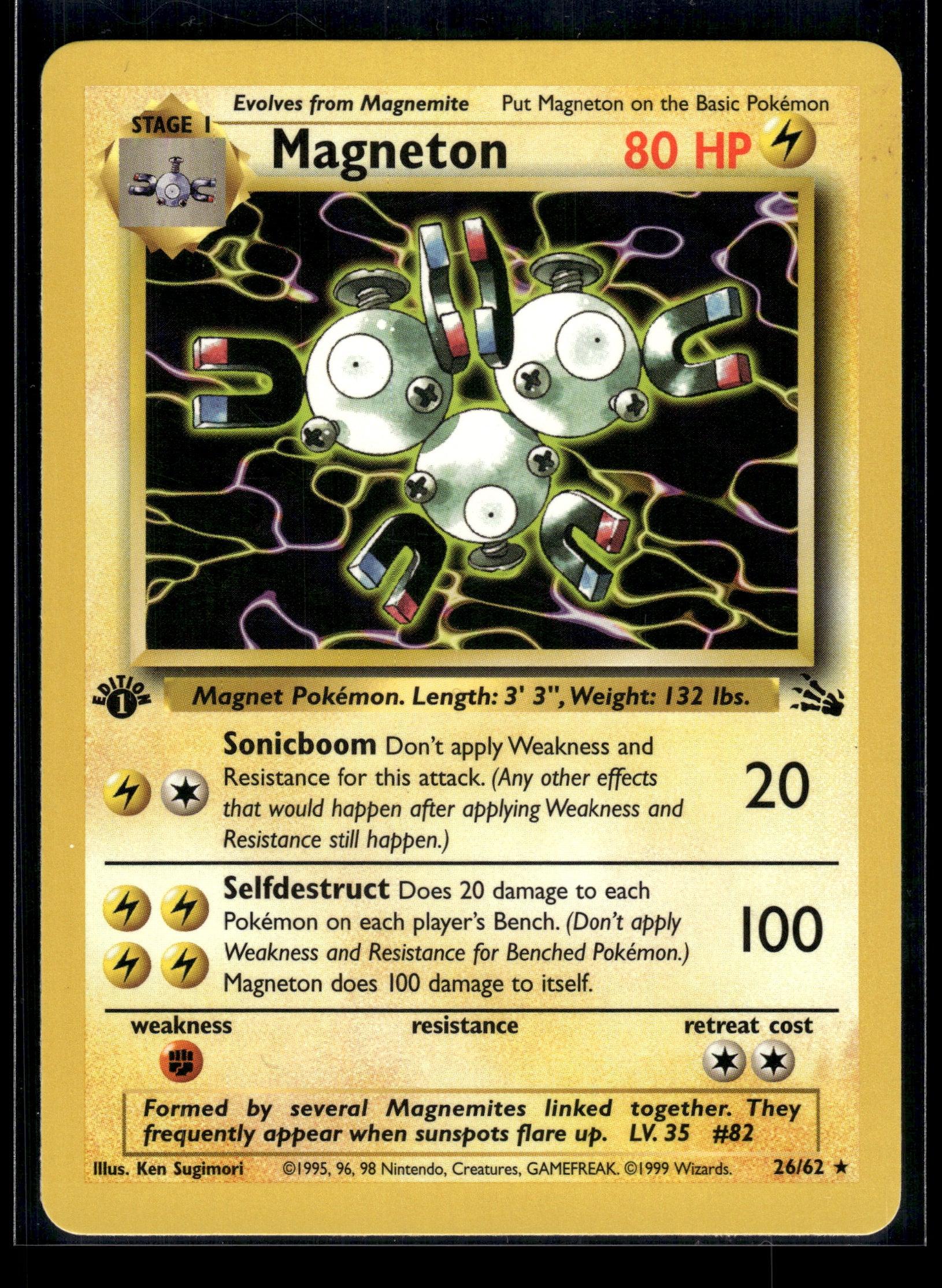Magneton #26/62 1st Edition Fossil LP