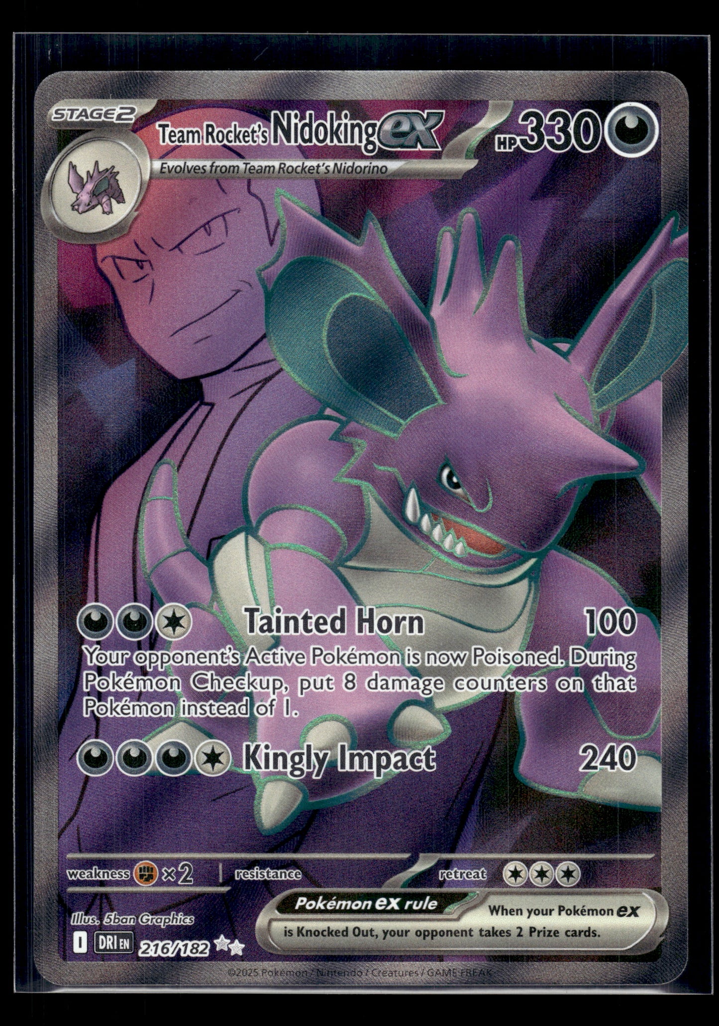 Team Rocket's Nidoking ex #216/182 Destined Rivals NM