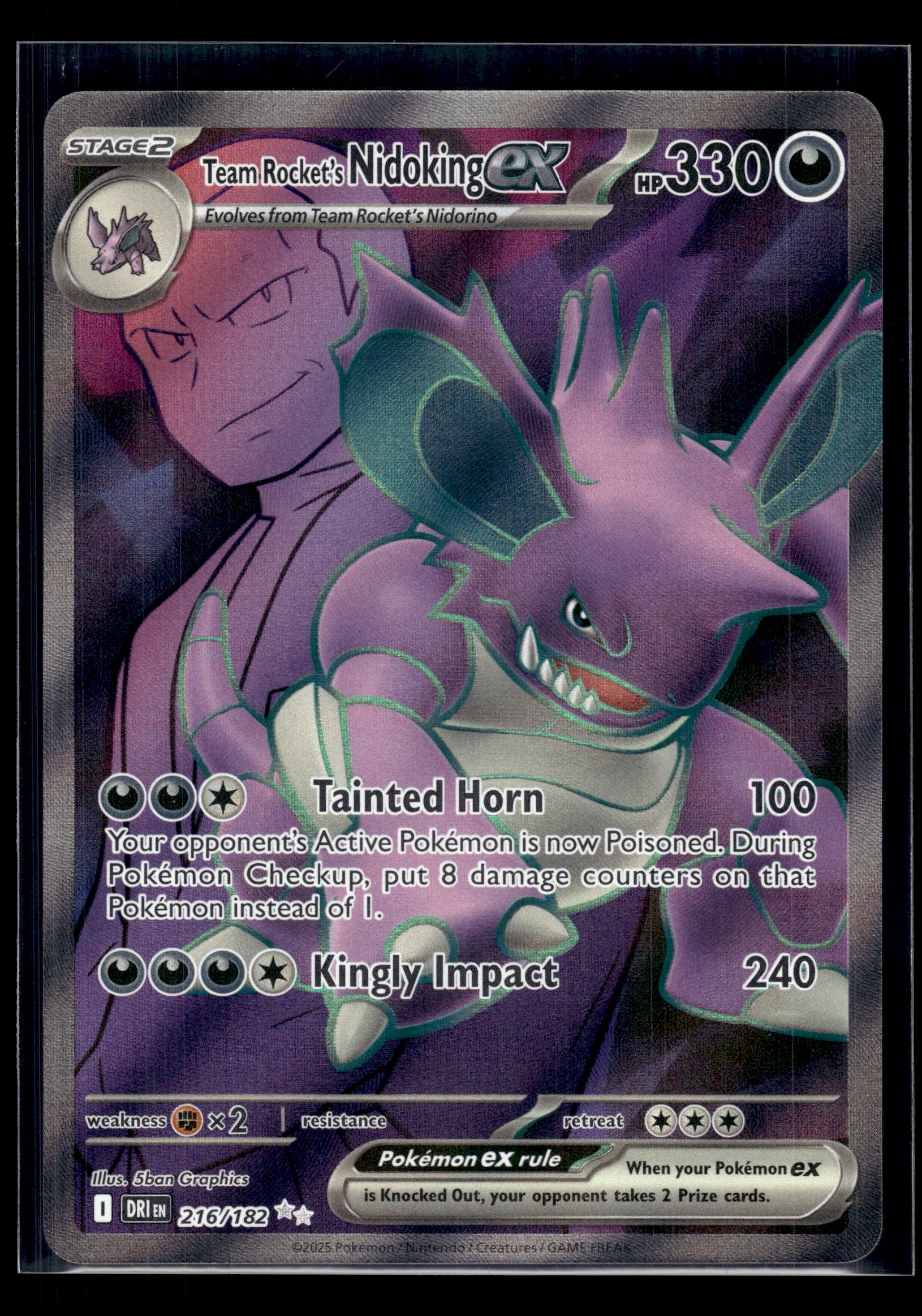Team Rocket's Nidoking ex #216/182 Destined Rivals NM