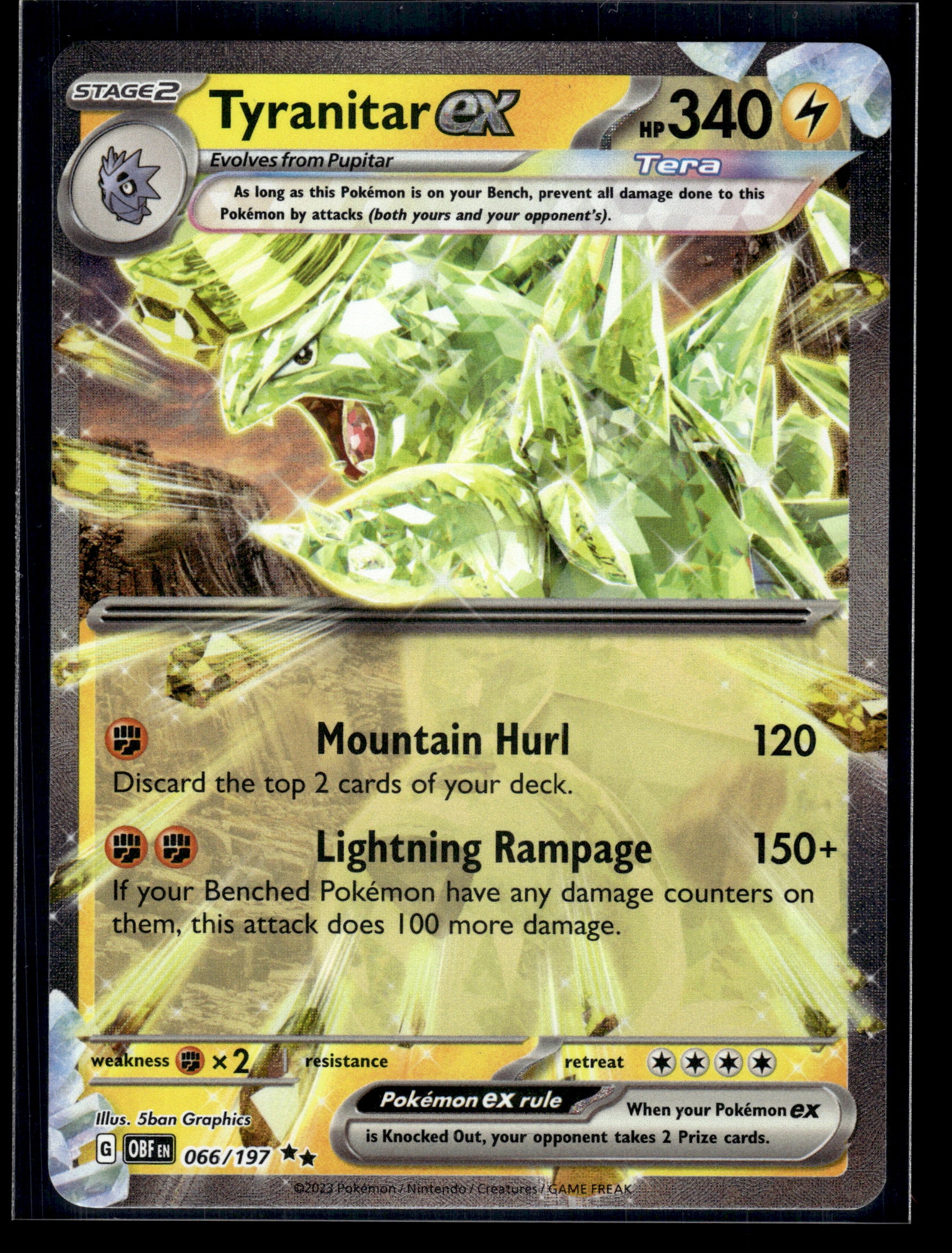 Tyranitar ex #066/197 Obsidian Flames VLP