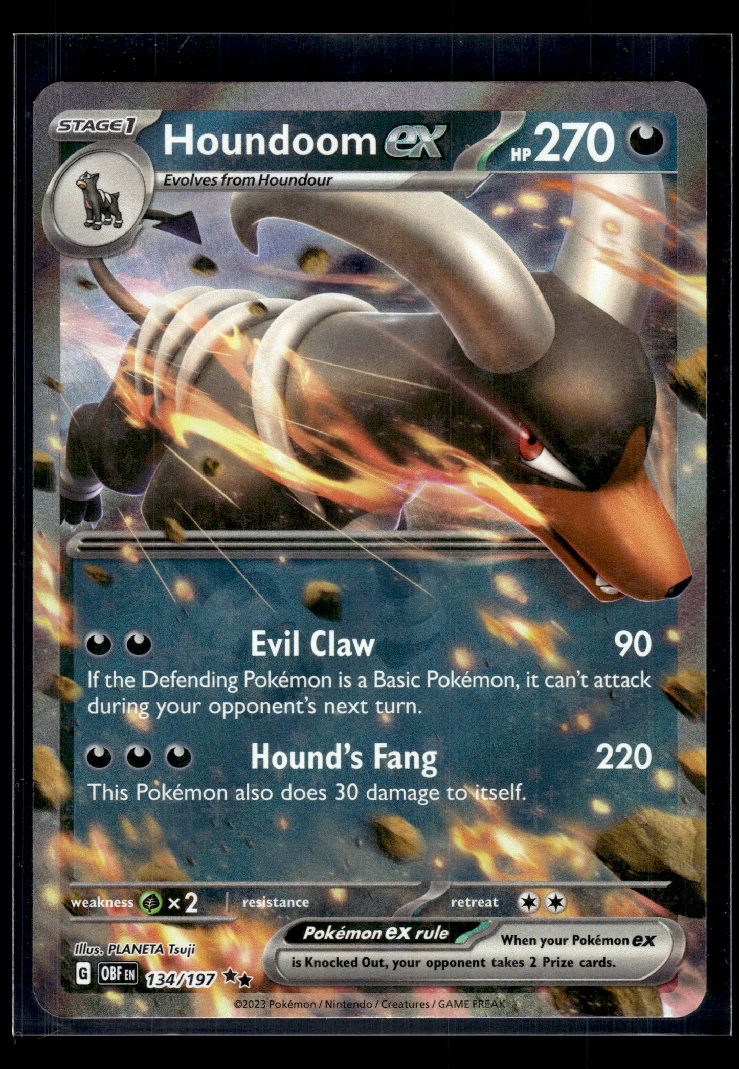 Houndoom ex #134/197 Obsidian Flames VLP
