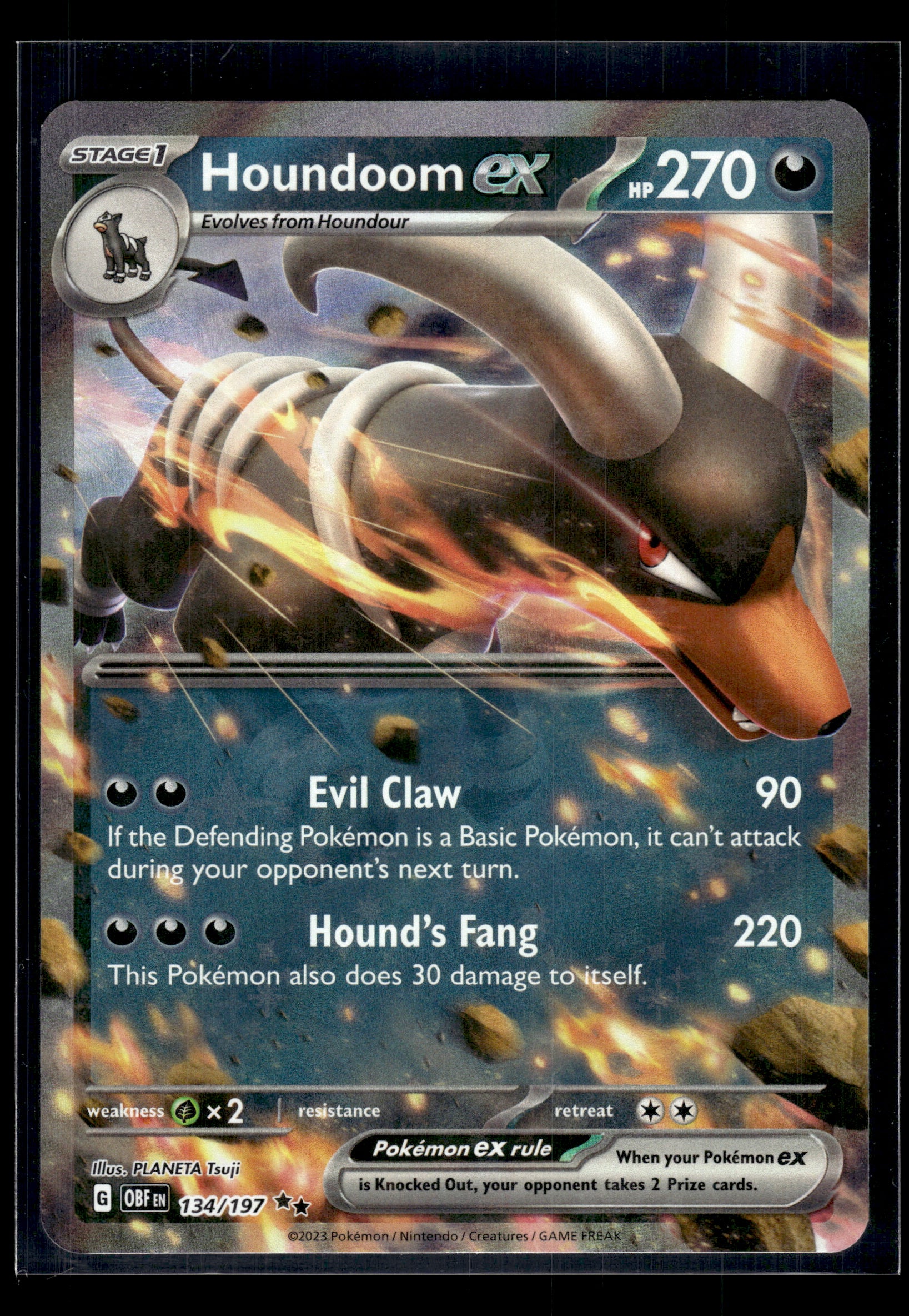 Houndoom ex #134/197 Obsidian Flames VLP