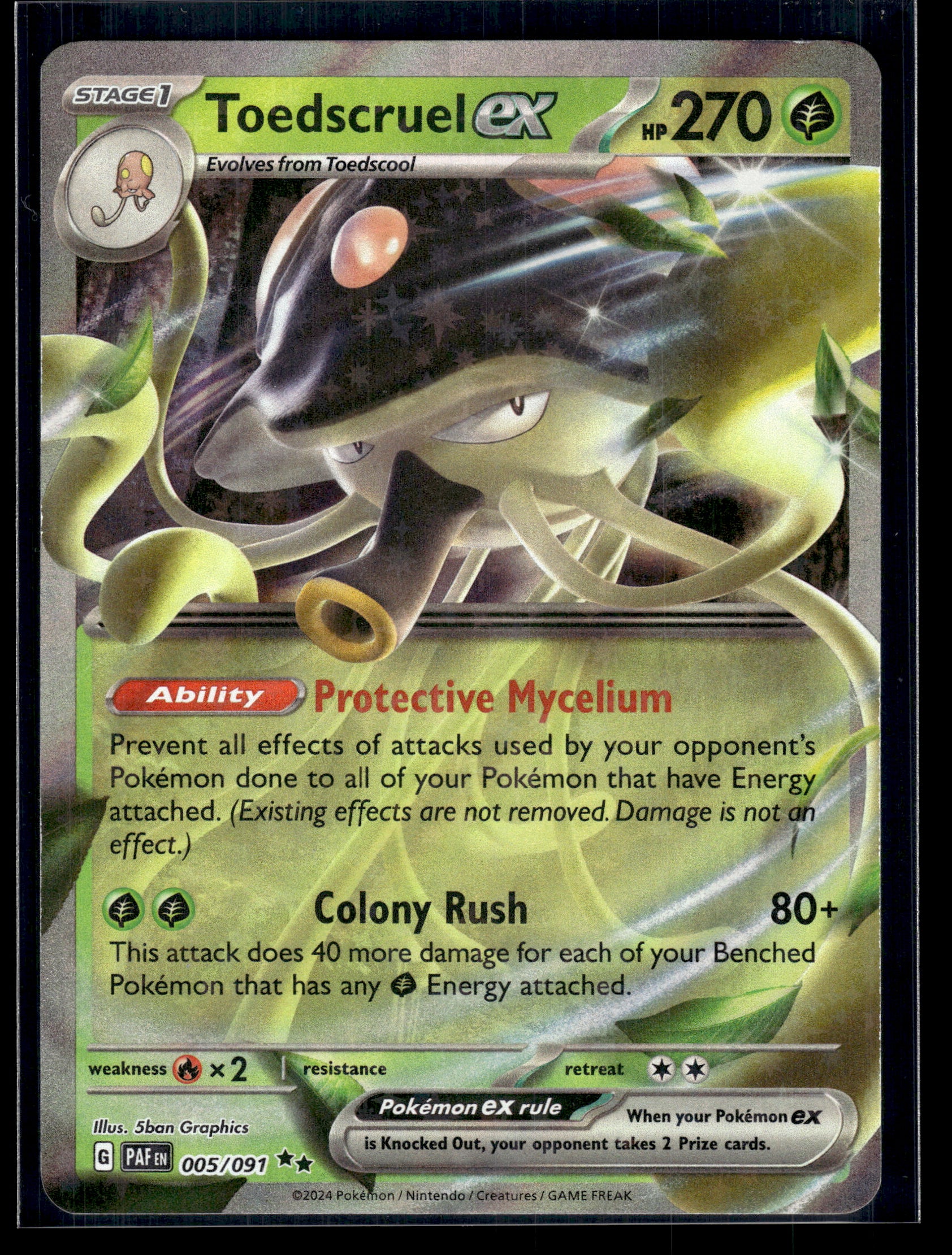 Toedscruel ex #005/091 Paldean Fates LP