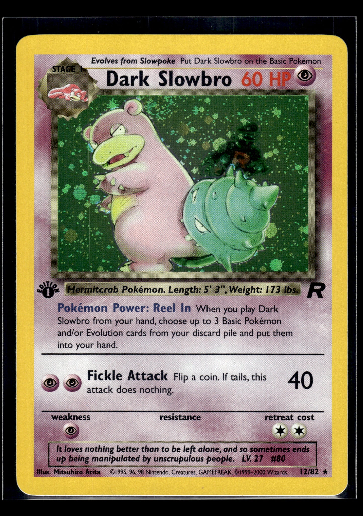 Dark Slowbro #12/82 1st Edition Team Rocket LP