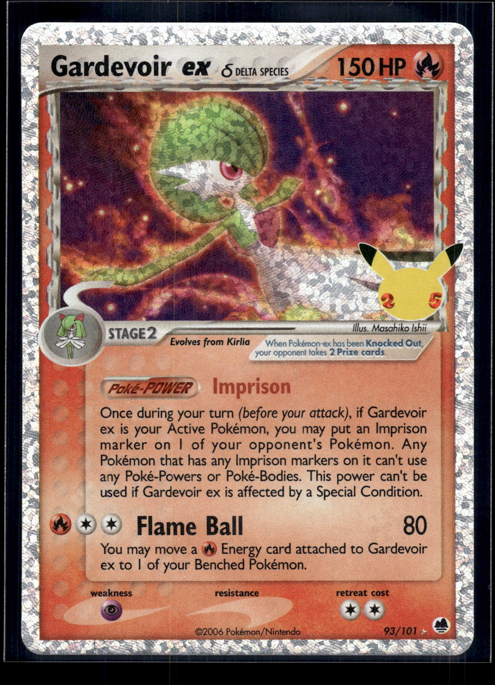 Gardevoir ex (Delta Species) #93/101 Celebrations: Classic Collection NM