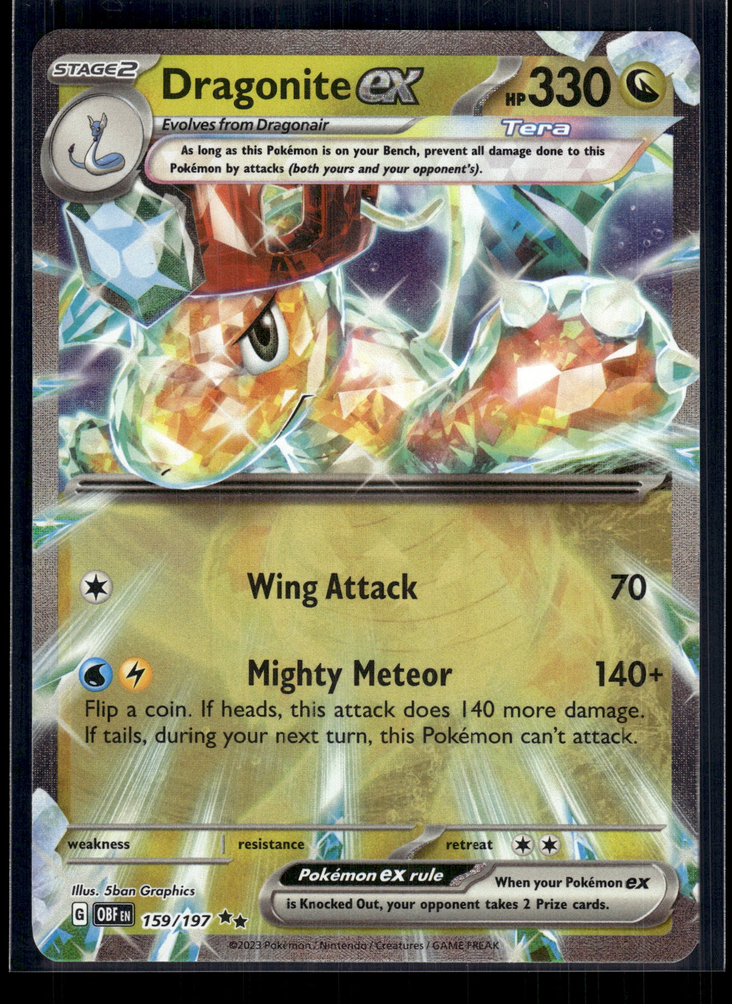 Dragonite ex #159/197 Obsidian Flames VLP