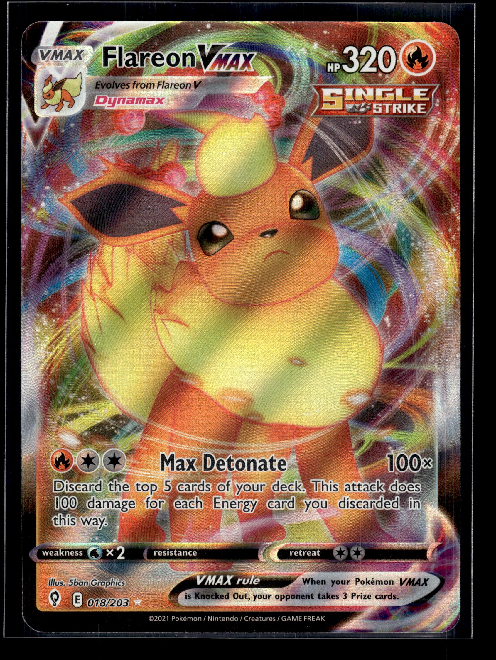 Flareon VMAX #018/203 Evolving Skies VLP