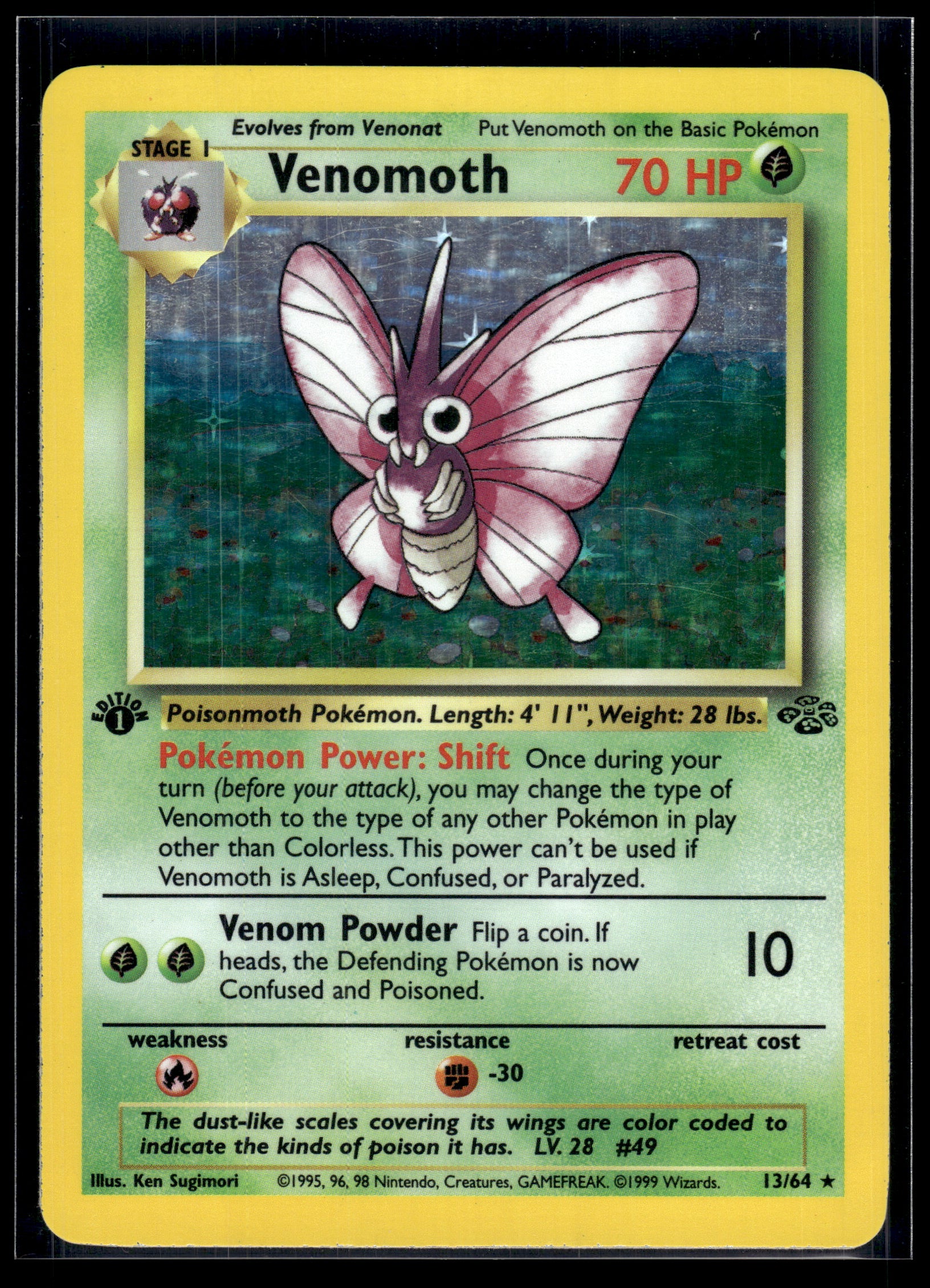 Venomoth #13/64 1st Edition Jungle LP