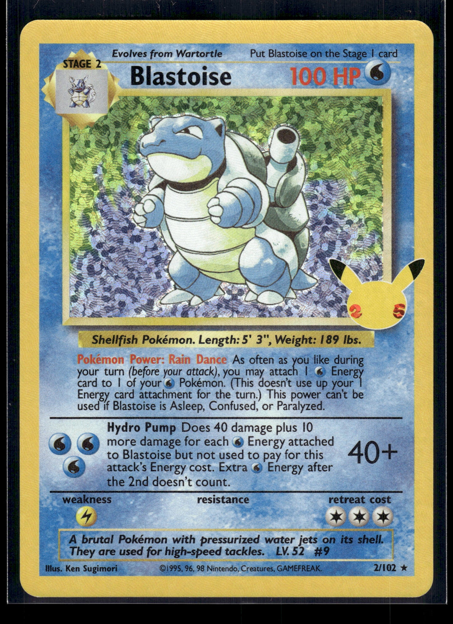 Blastoise #2/102 Celebrations: Classic Collection NM