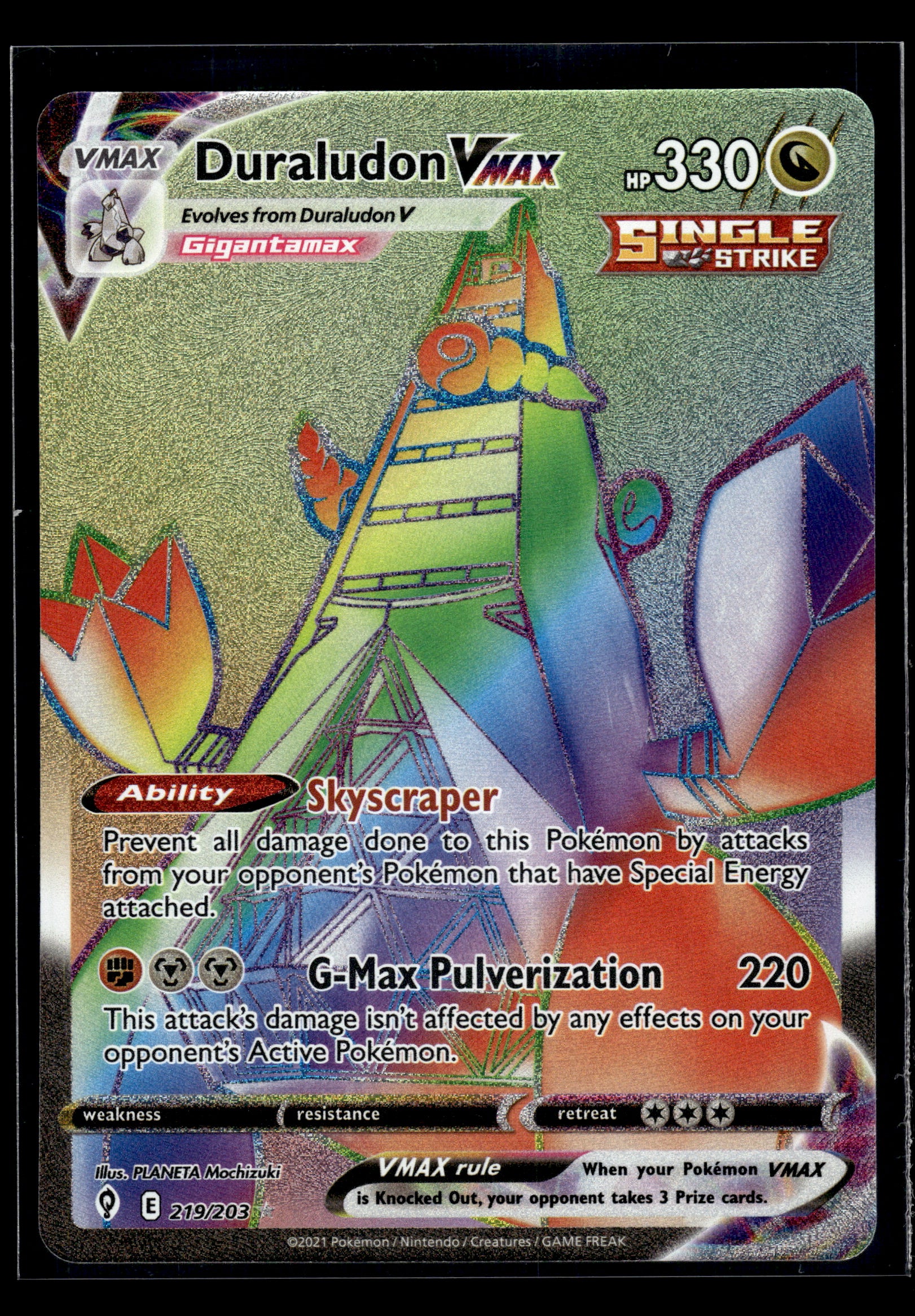 Duraludon VMAX (Secret) #219/203 Evolving Skies NM