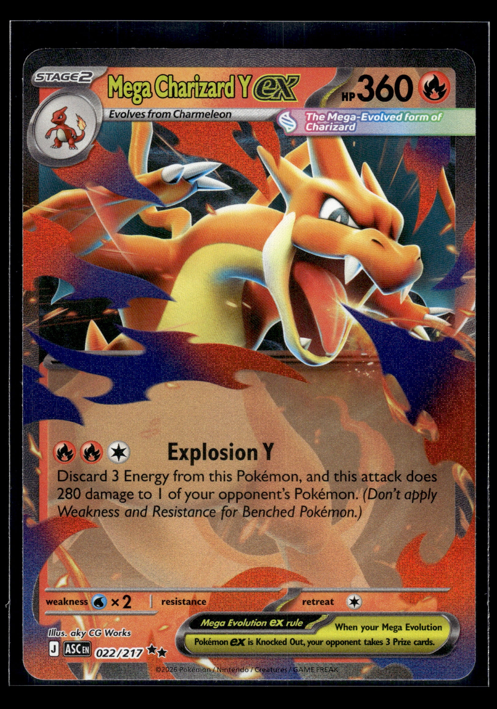 Mega Charizard Y ex #022/217 Ascended Heroes NM