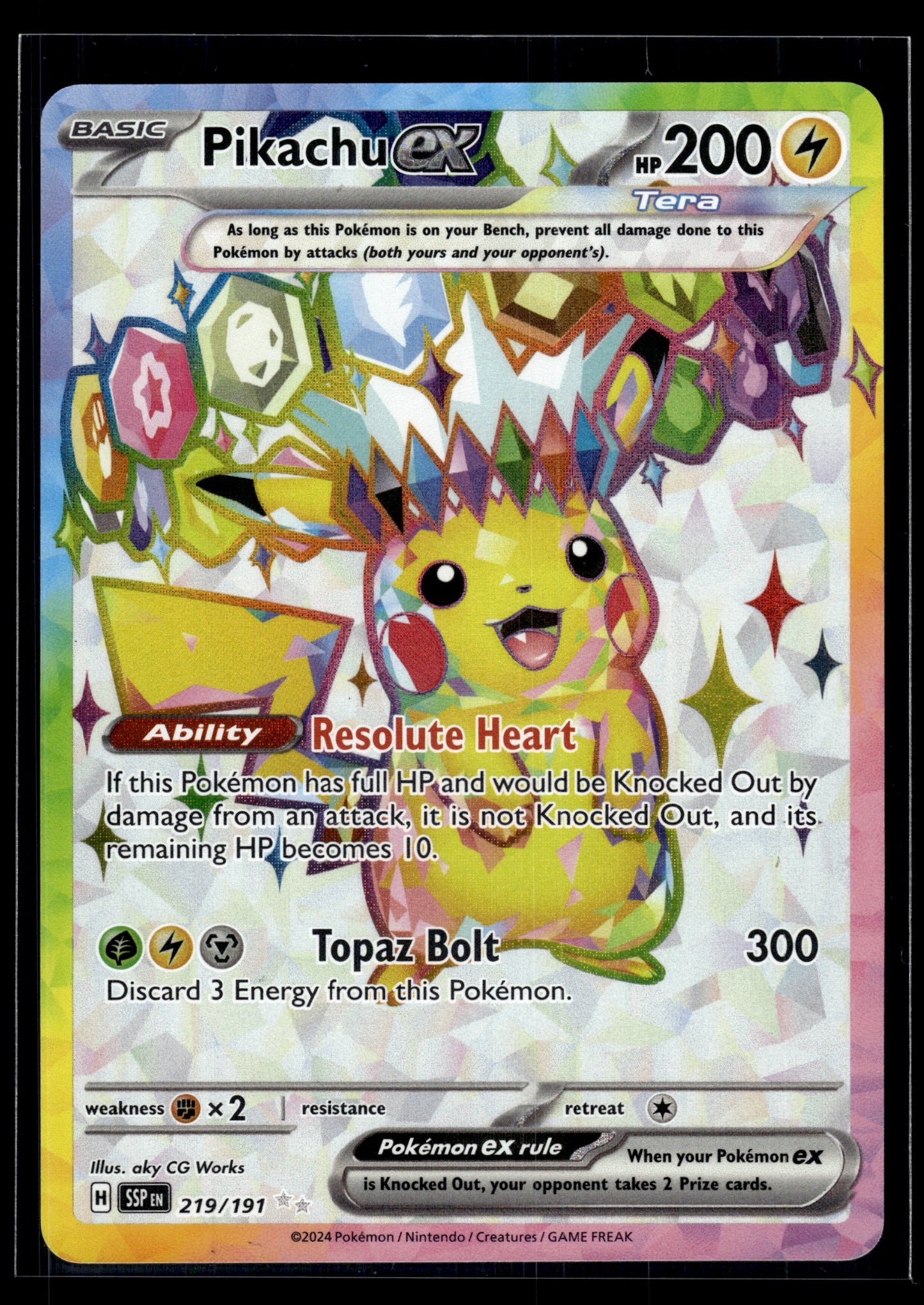 Pikachu ex #219/191 Surging Sparks NM