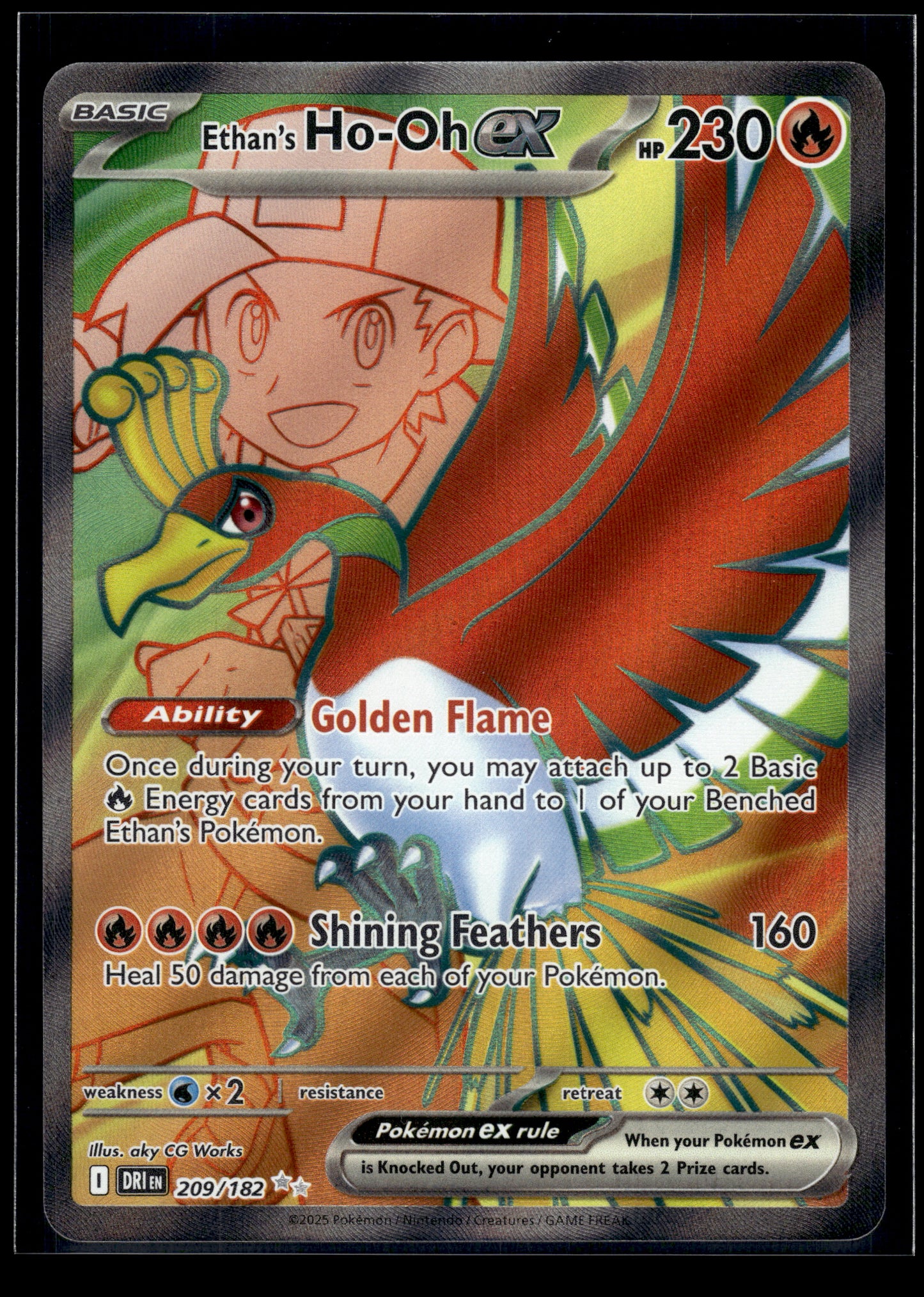 Ethan's Ho-Oh ex #209/182 Destined Rivals NM