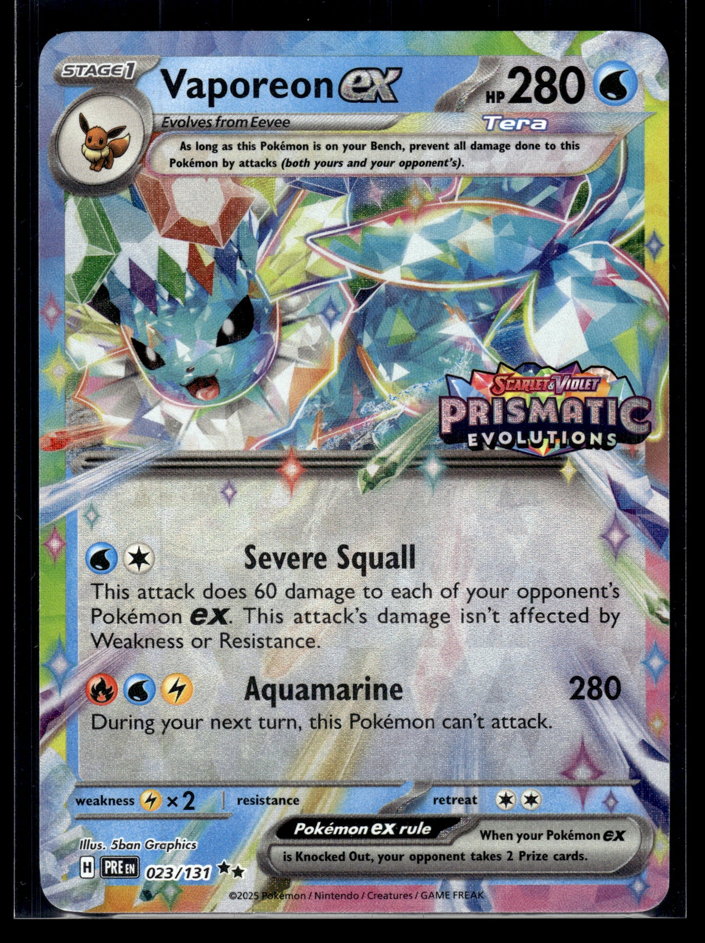 Vaporeon ex #023/131 STAMPED Prismatic Evolutions Promo VLP