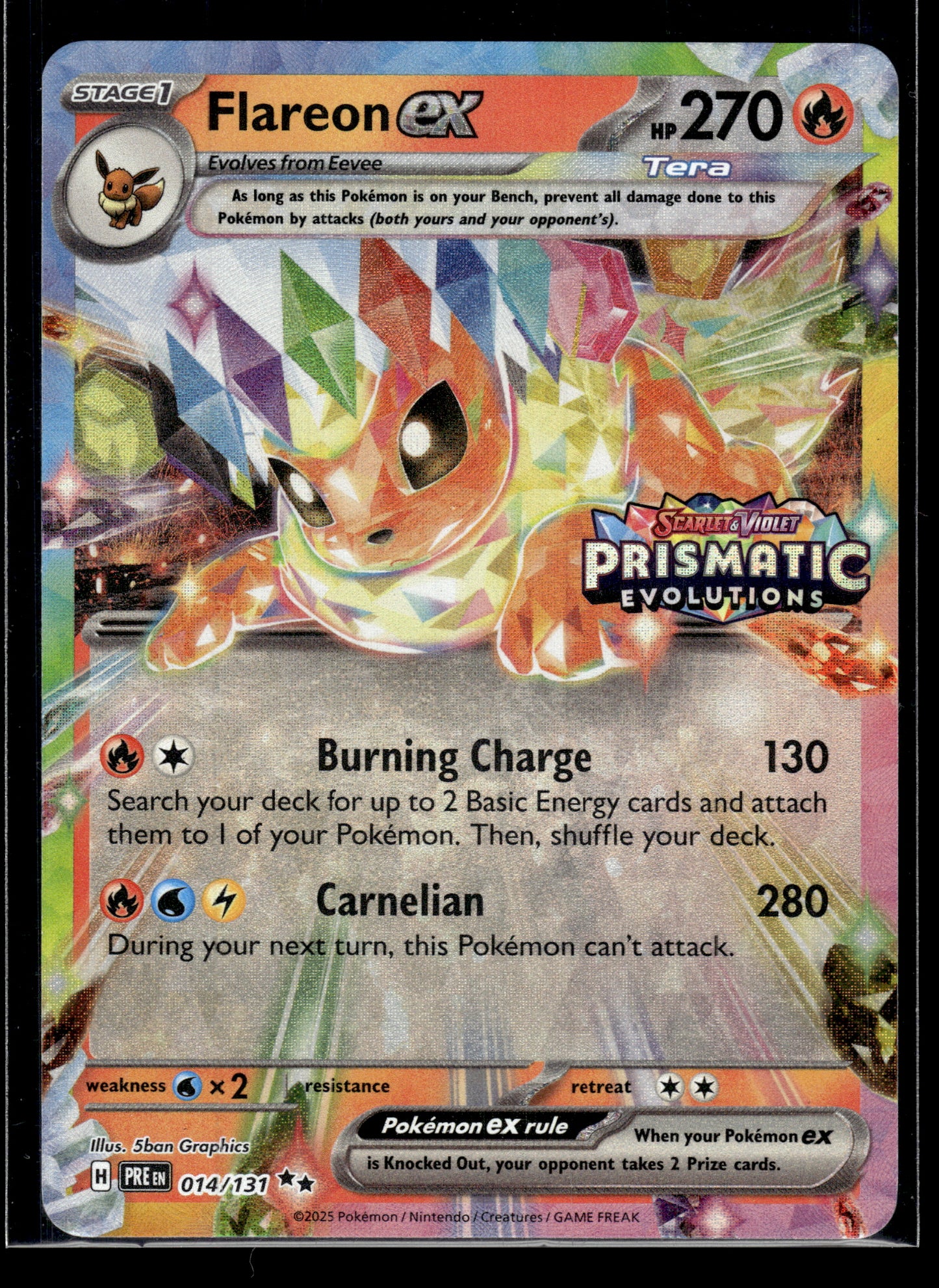 Flareon ex #014/131 STAMPED Prismatic Evolutions Promo VLP
