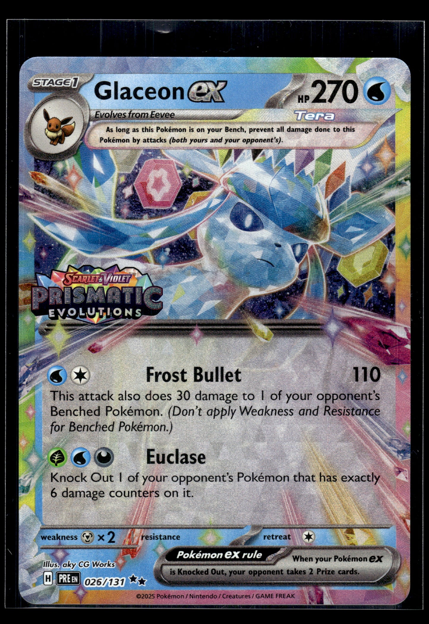 Glaceon ex #026/131 STAMPED Prismatic Evolutions Promo VLP