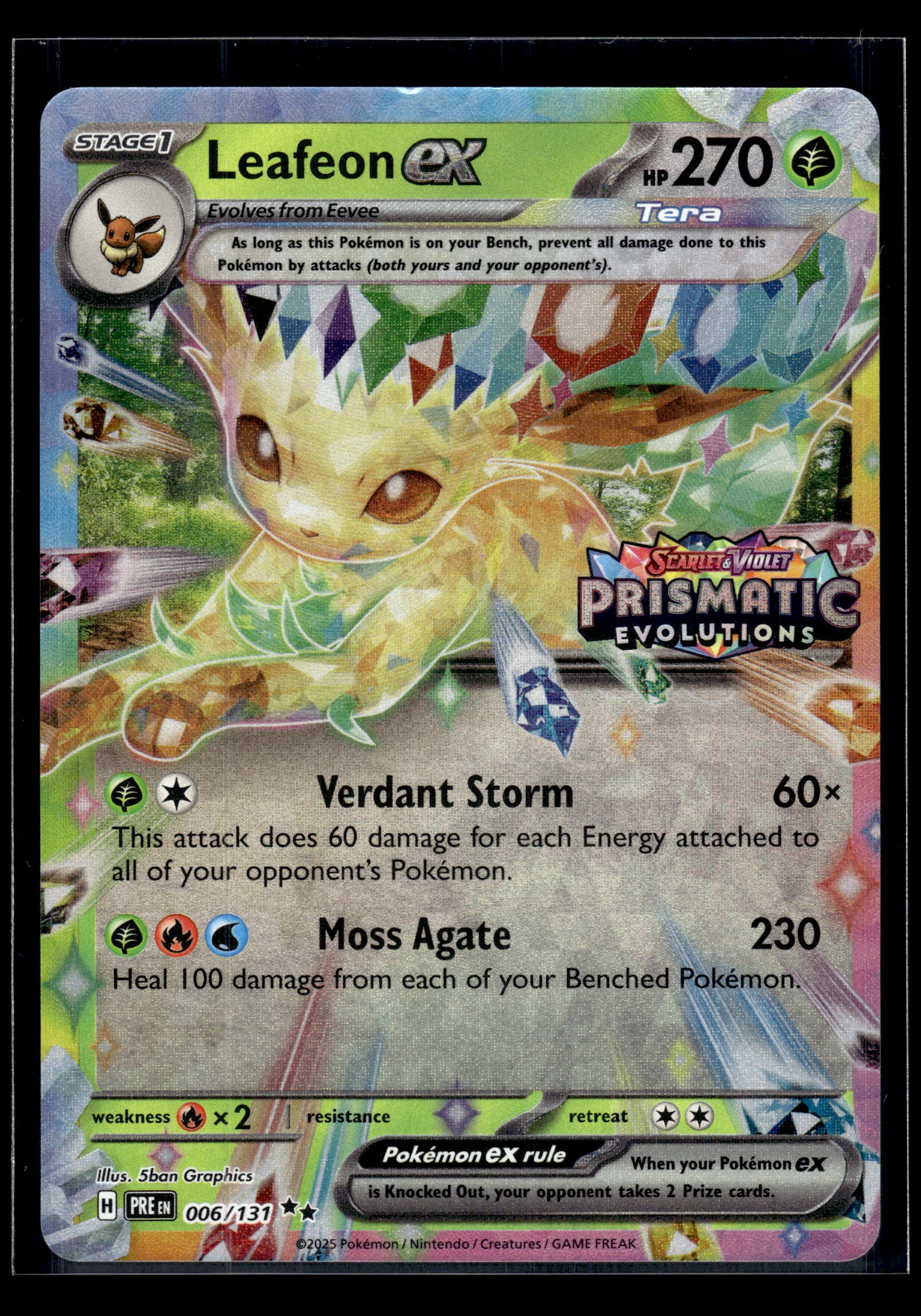 Leafeon ex #006/131 STAMPED Prismatic Evolutions Promo VLP