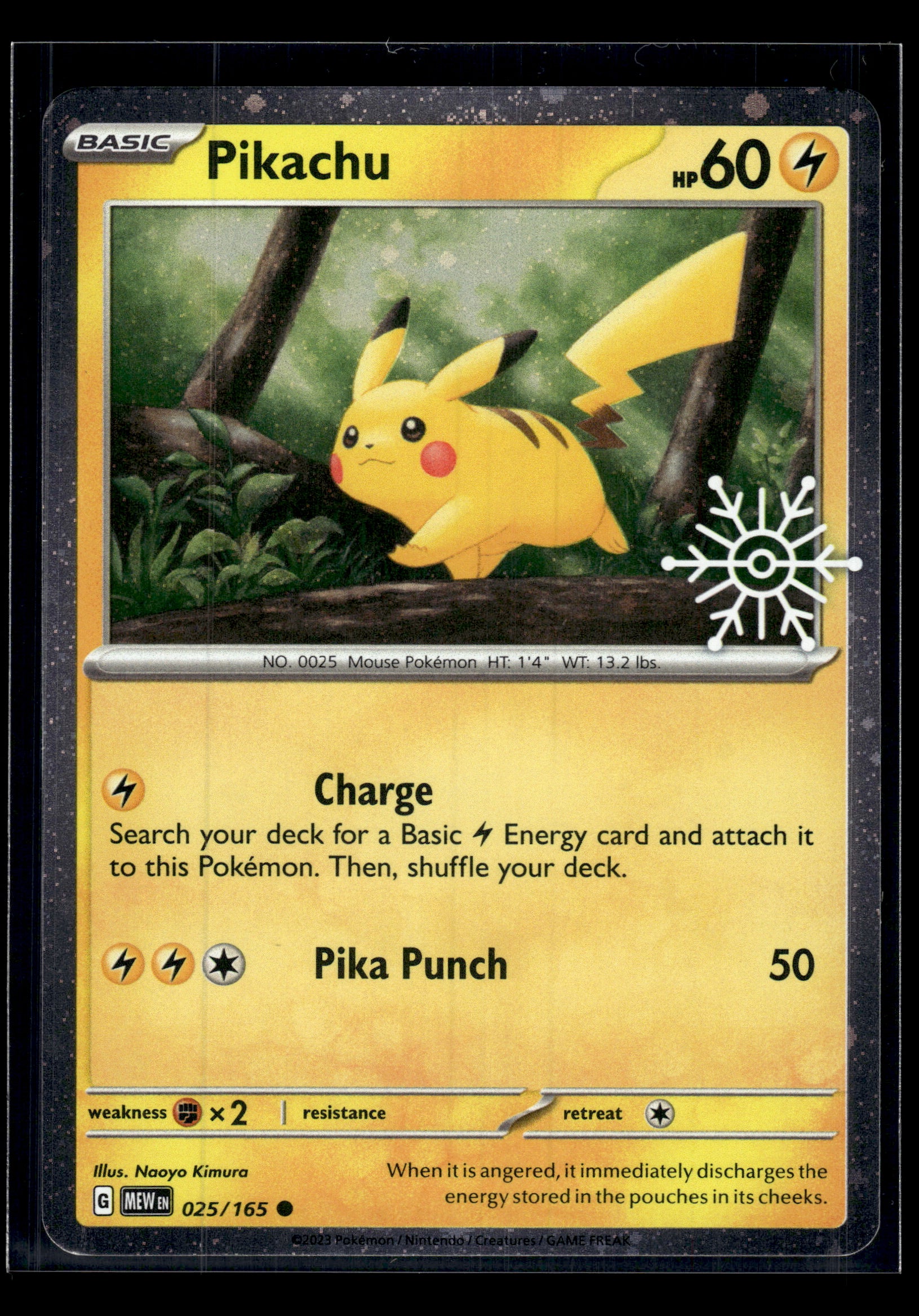 Pikachu #025/165 STAMPED Holiday Calendar LP