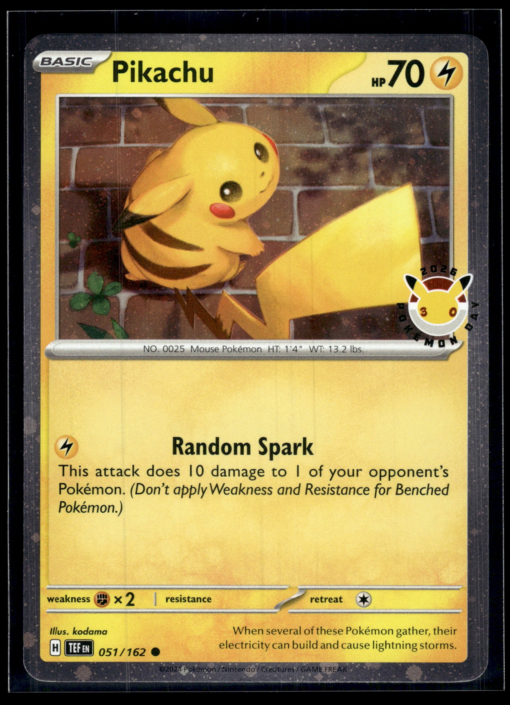 Pikachu (Pokemon Day 2026) #051/162 Temporal Forces LP