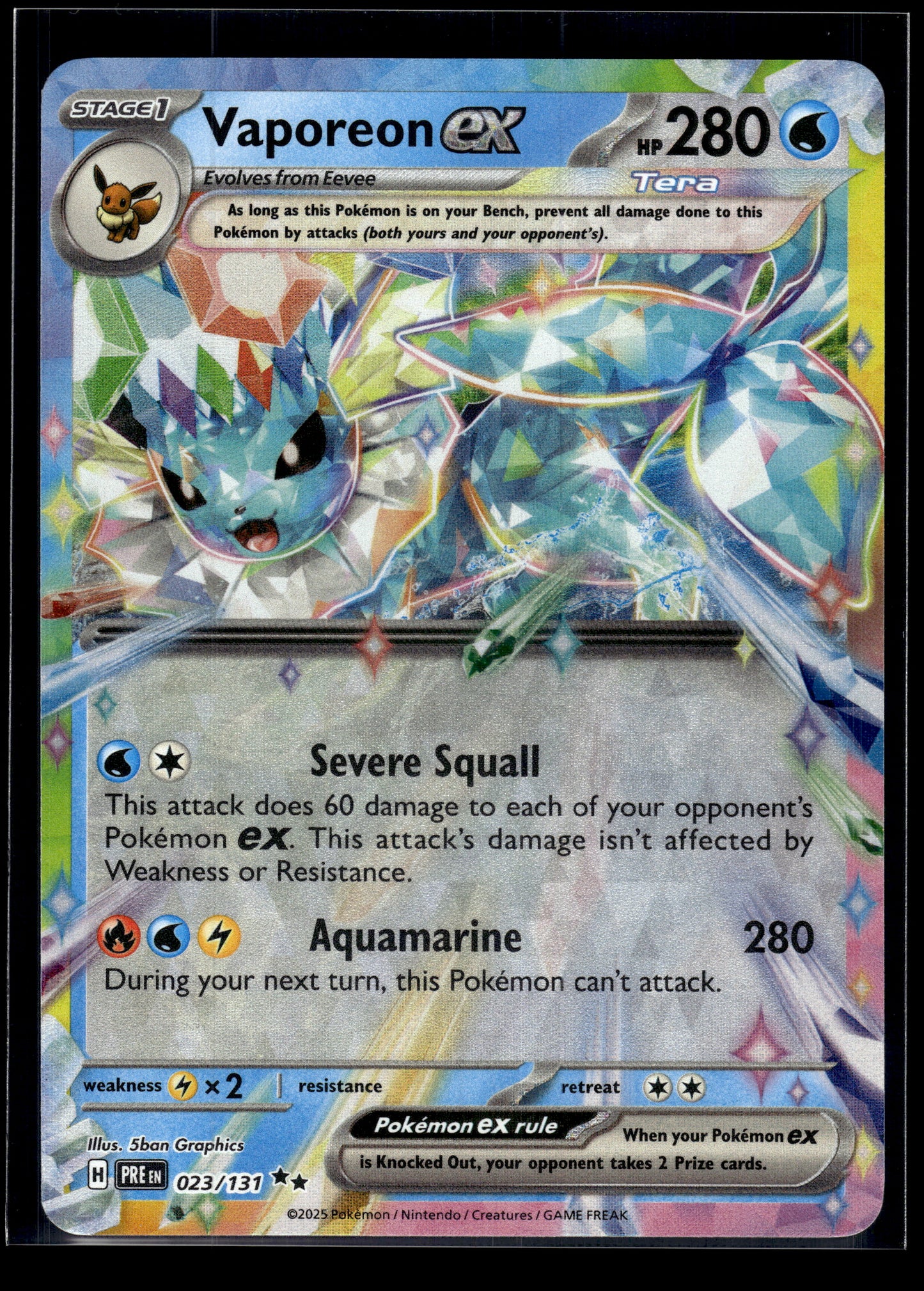 Vaporeon ex #023/131 Prismatic Evolutions VLP