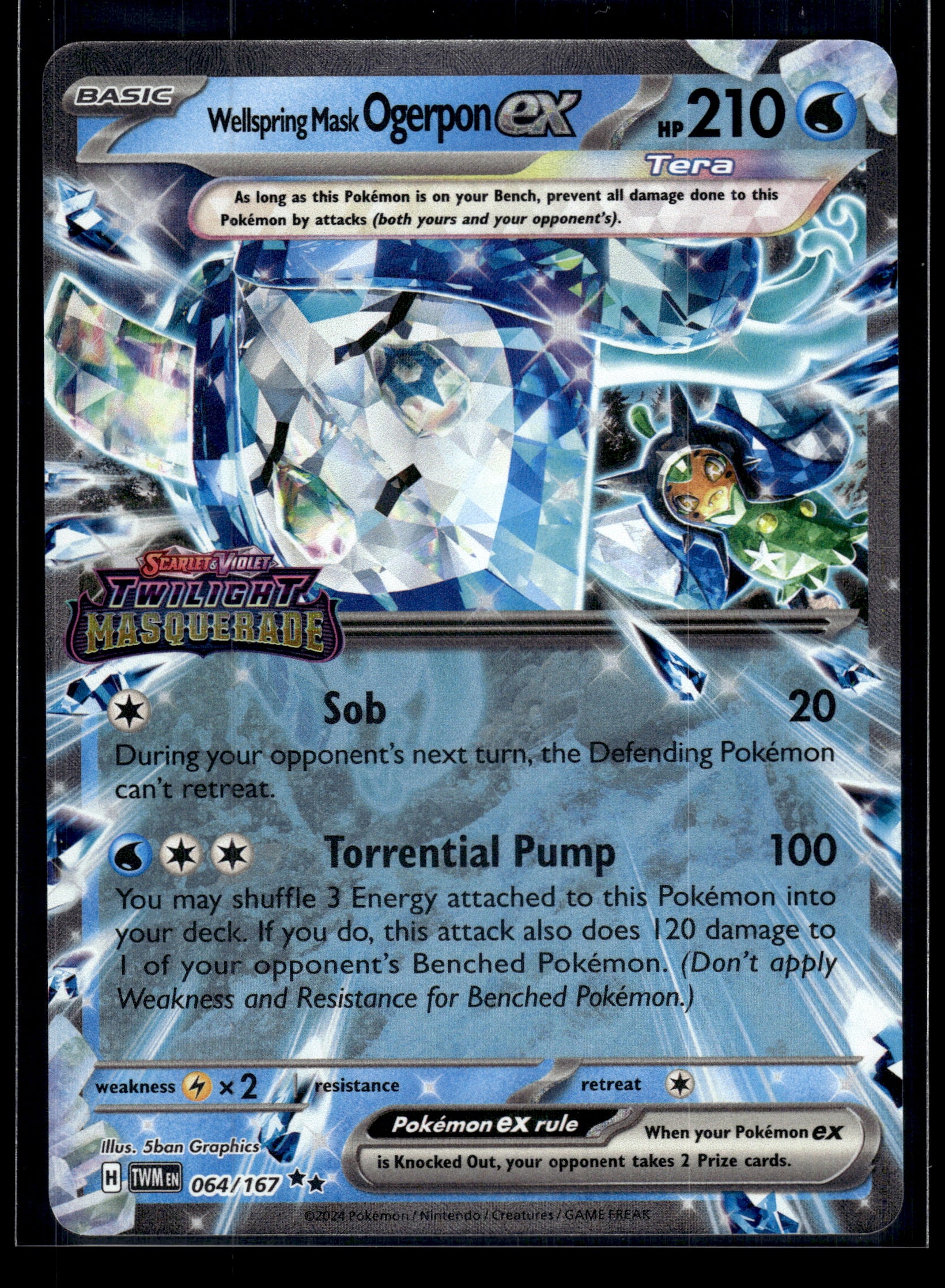 Wellspring Mask Ogerpon ex #064/167 STAMPED Twilight Masquerade NM