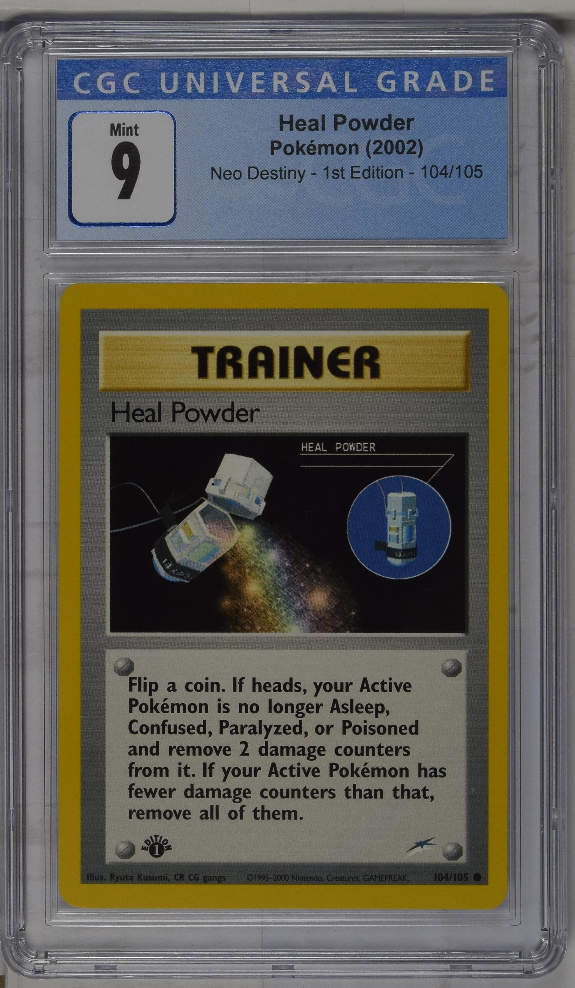 CGC 9 Heal Powder #104/105 1st Edition Neo Destiny