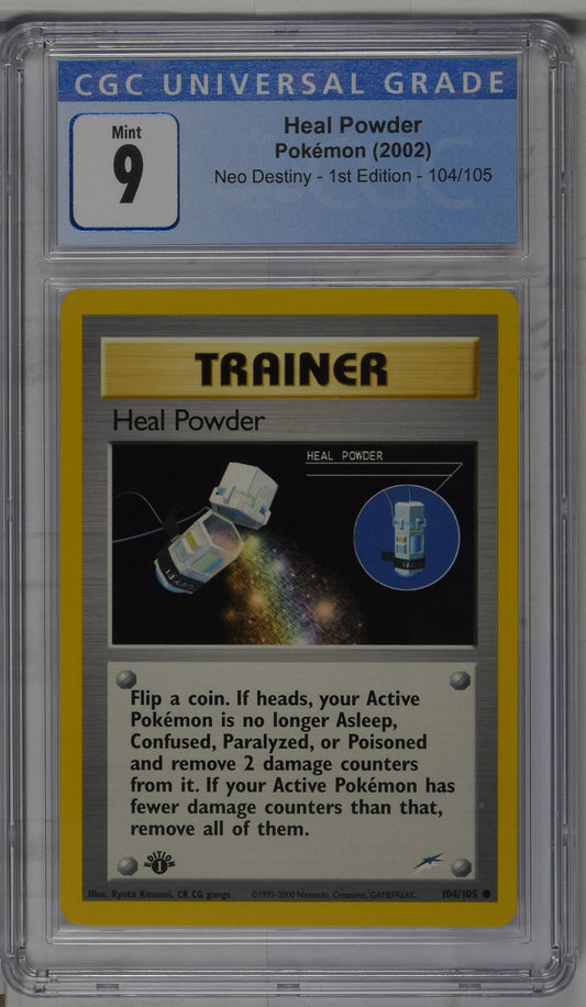 CGC 9 Heal Powder #104/105 1st Edition Neo Destiny