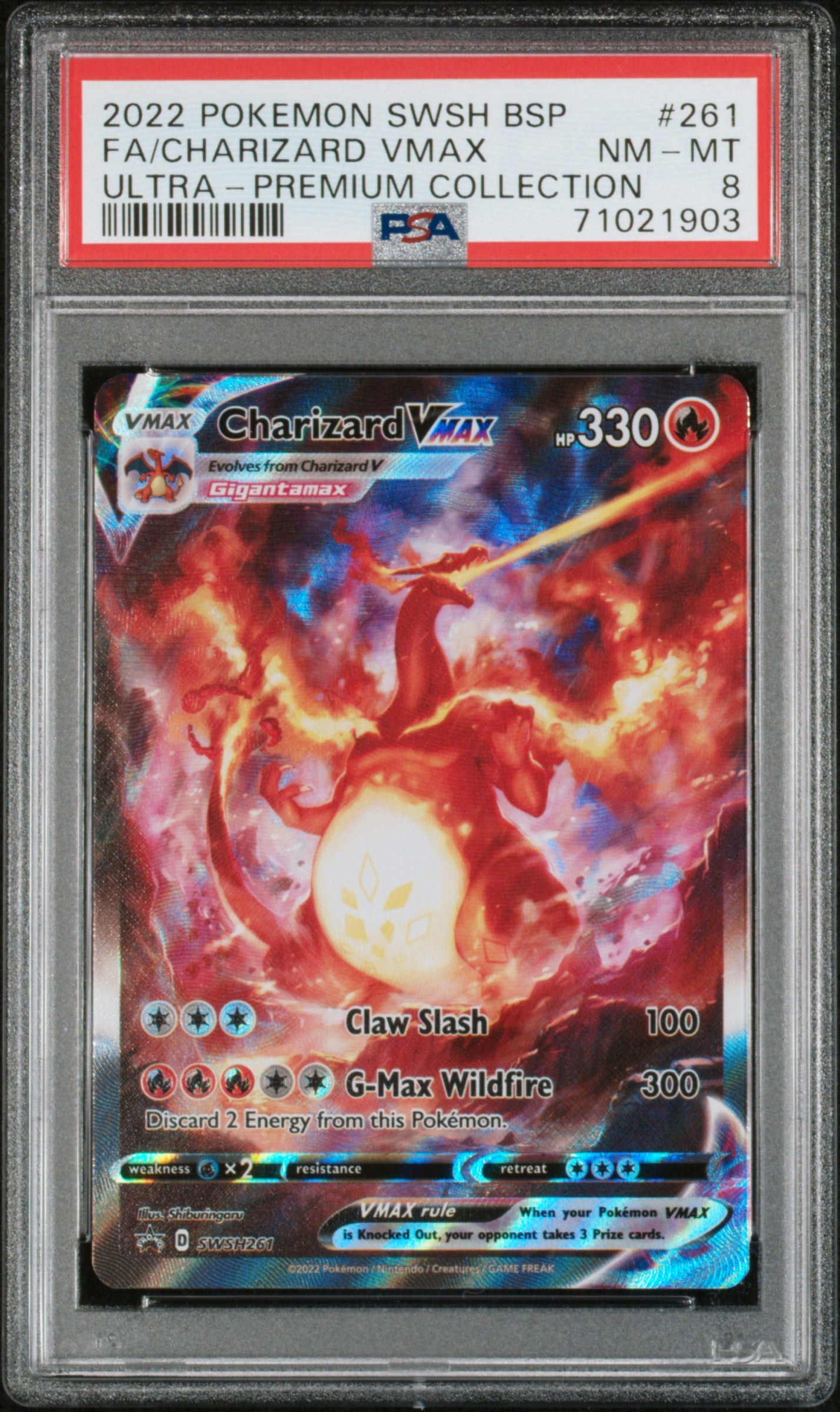 PSA 8 Charizard Vmax #261 Pokemon Swsh Black Star Promo