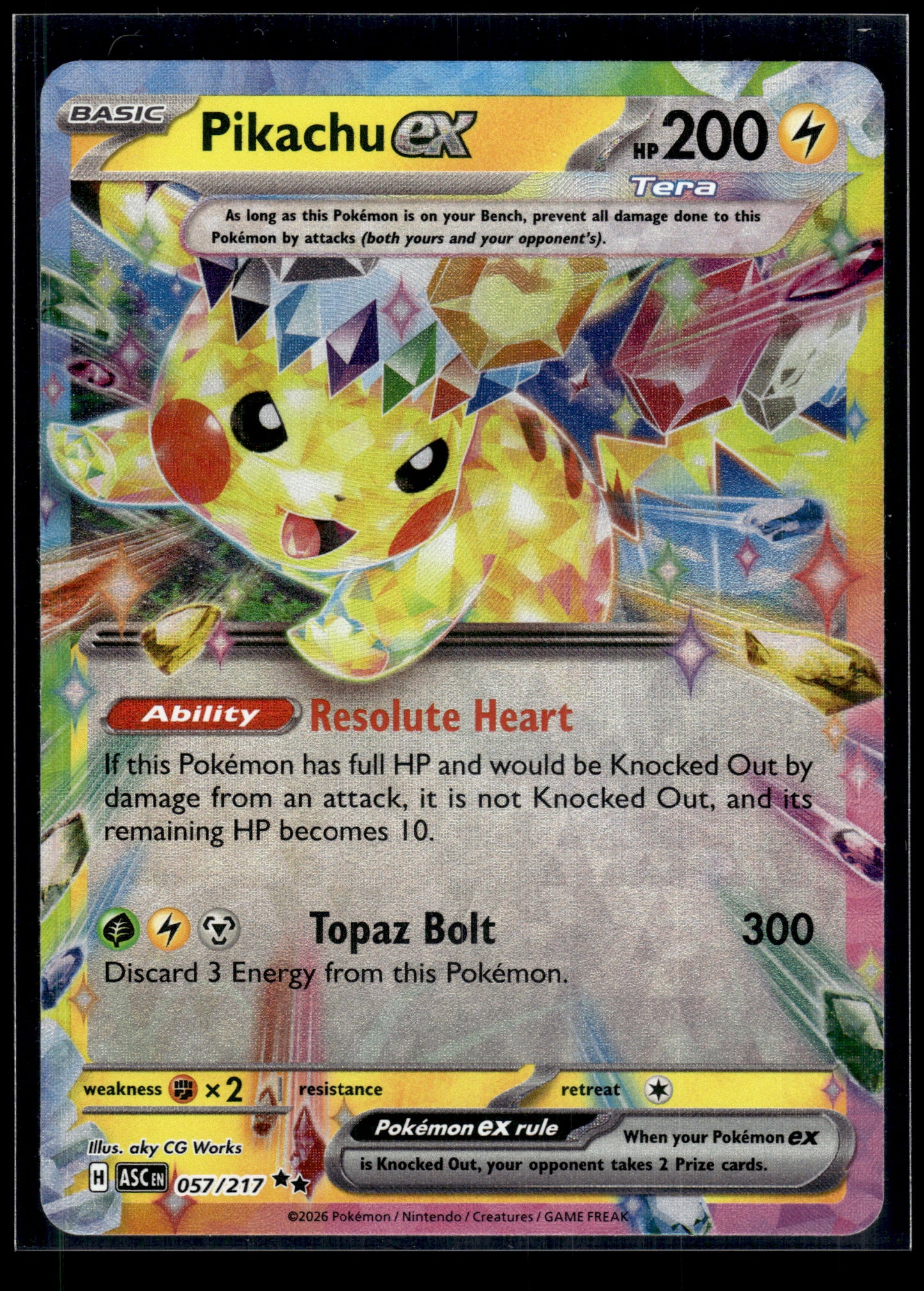 Pikachu ex #057/217 Ascended Heroes NM