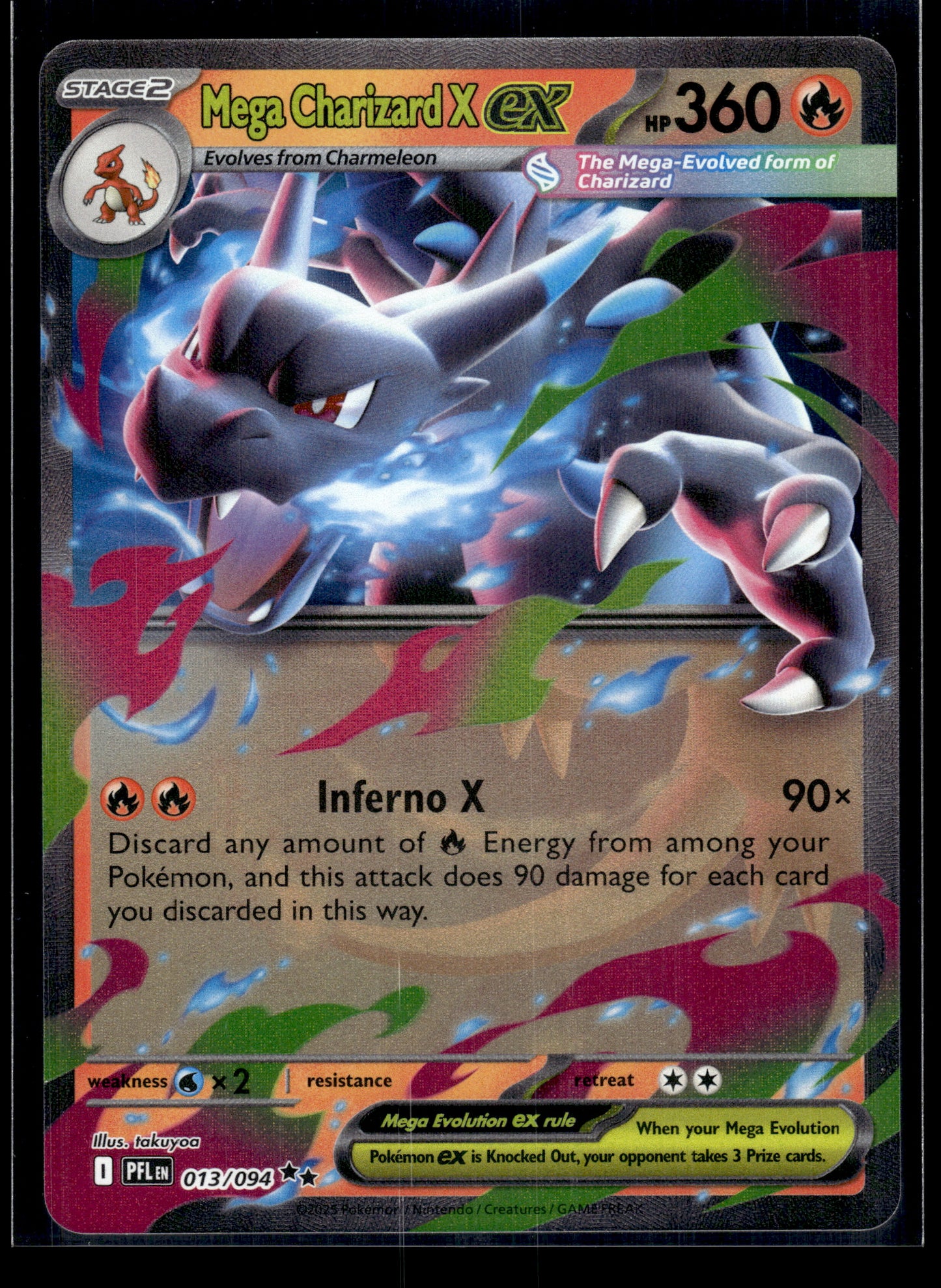 Mega Charizard X ex #013/094 Phantasmal Flames NM