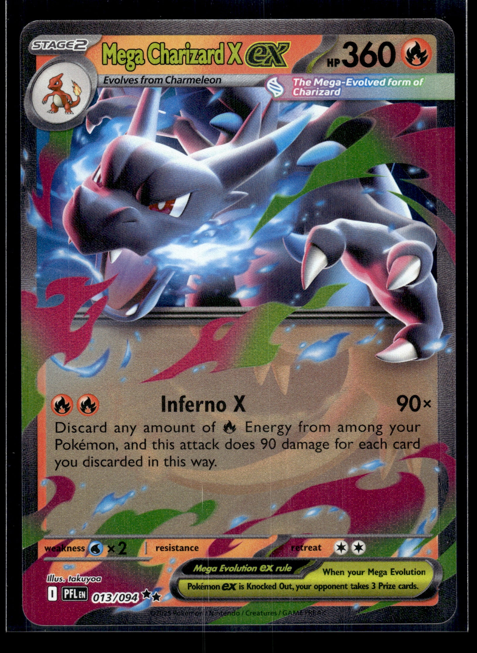 Mega Charizard X ex #013/094 Phantasmal Flames NM