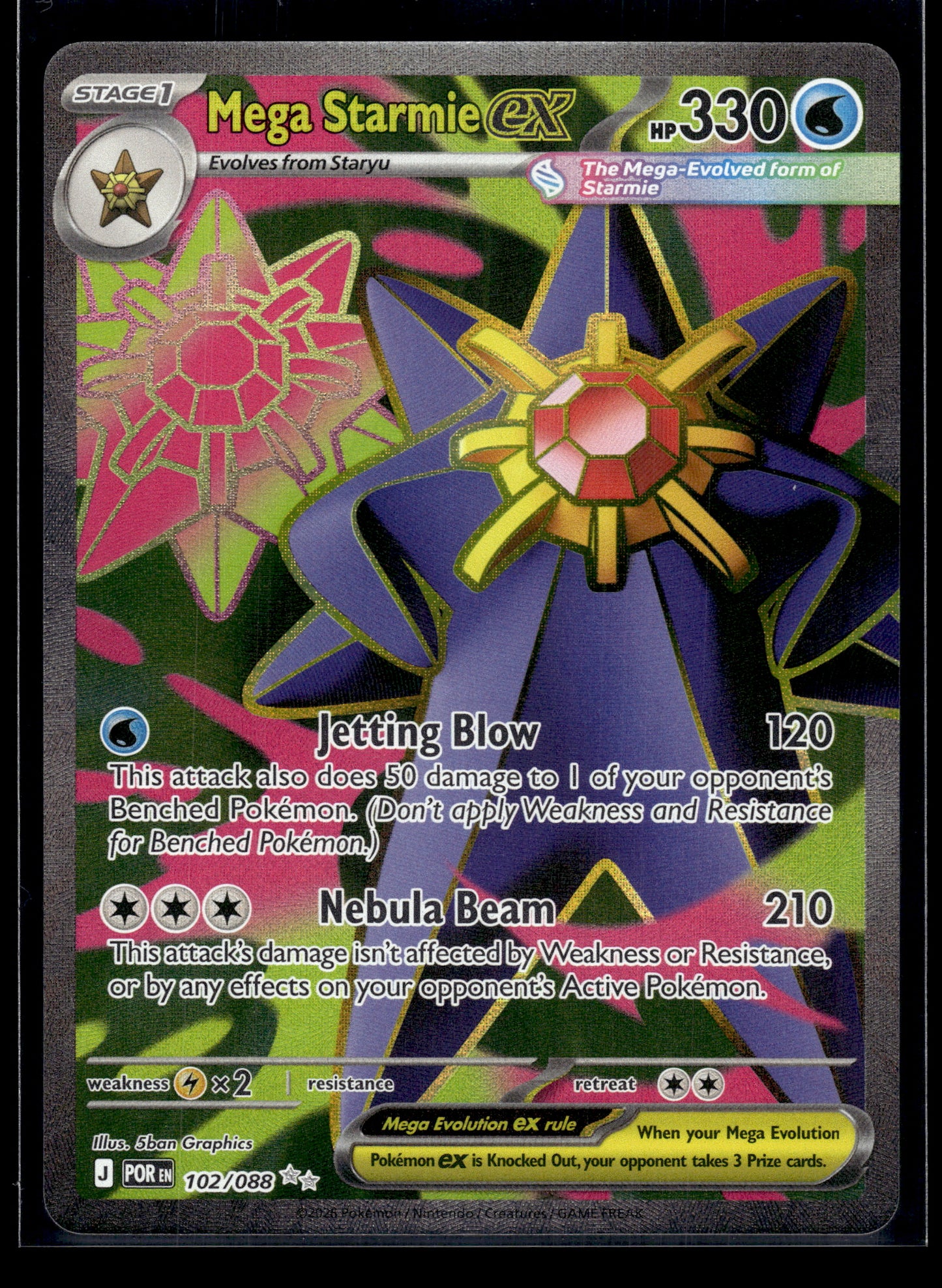 Mega Starmie ex #102/088 Perfect Order NM