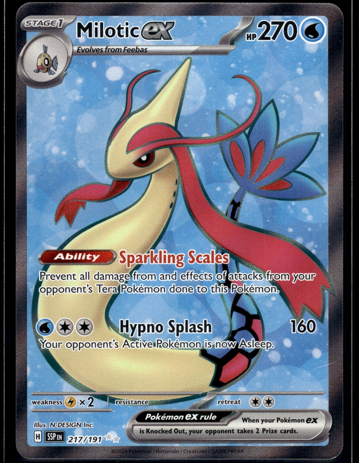 Milotic ex #217/191 Surging Sparks NM