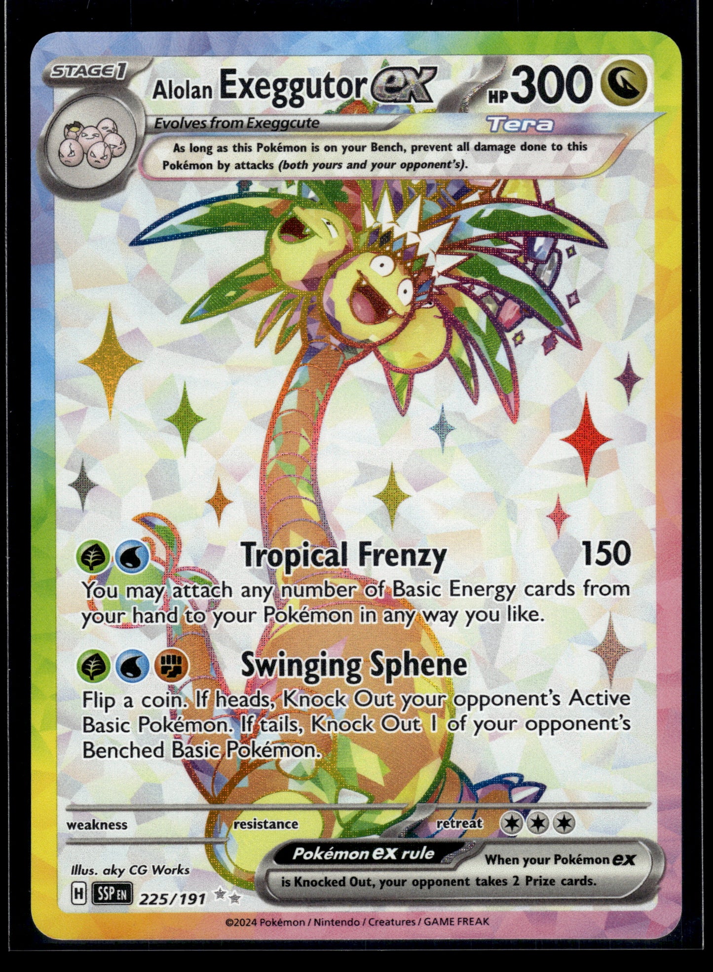 Alolan Exeggutor ex #225/191 Surging Sparks NM