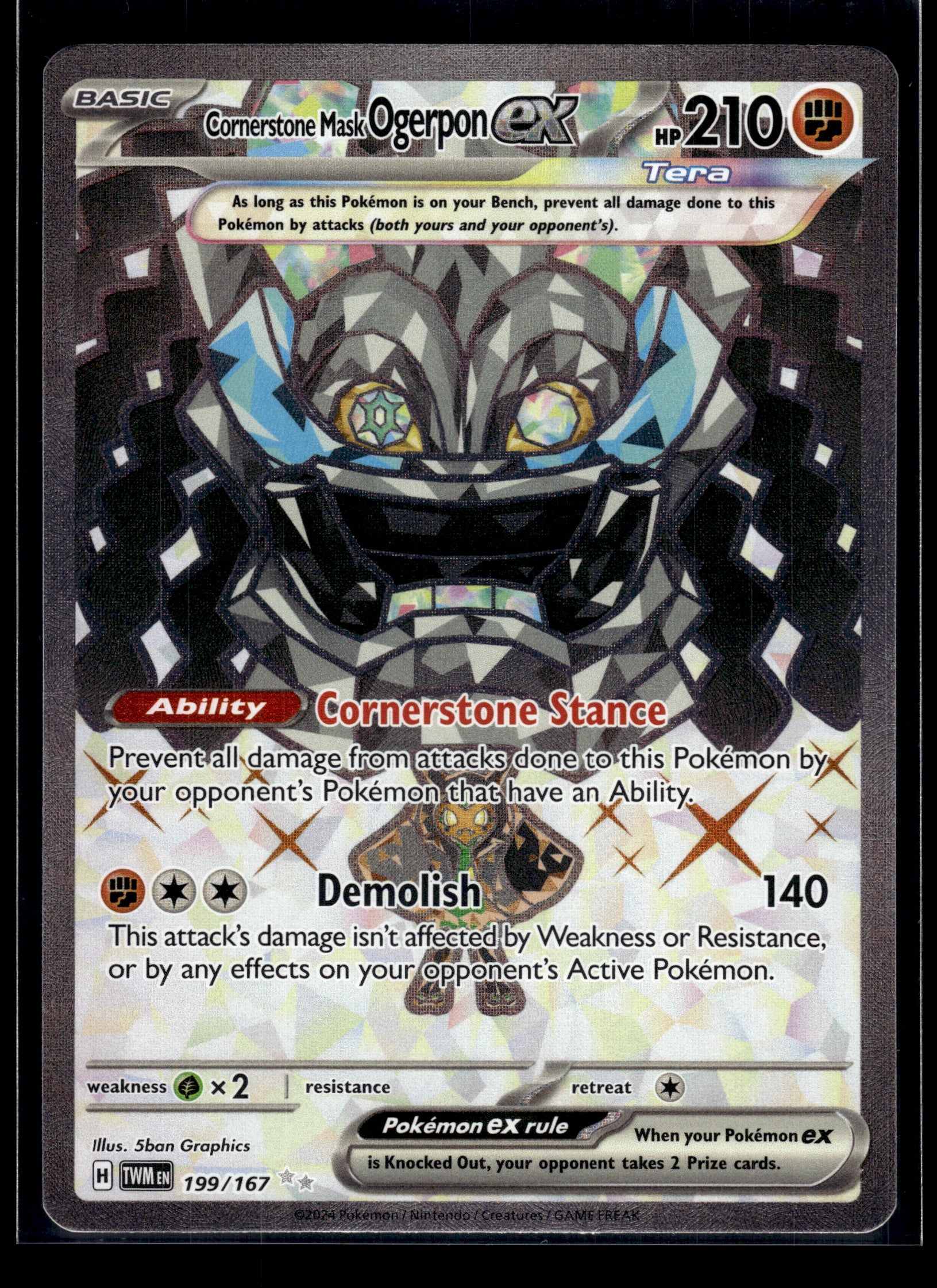 Cornerstone Mask Ogerpon ex #199/167 Twilight Masquerade LP