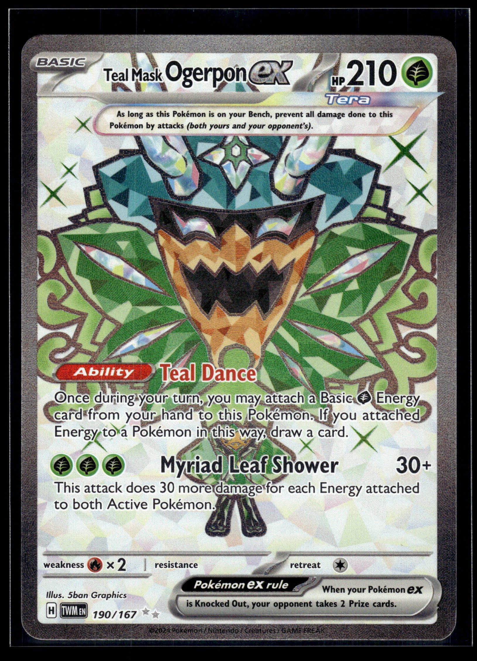 Teal Mask Ogerpon ex #190/167 Twilight Masquerade LP