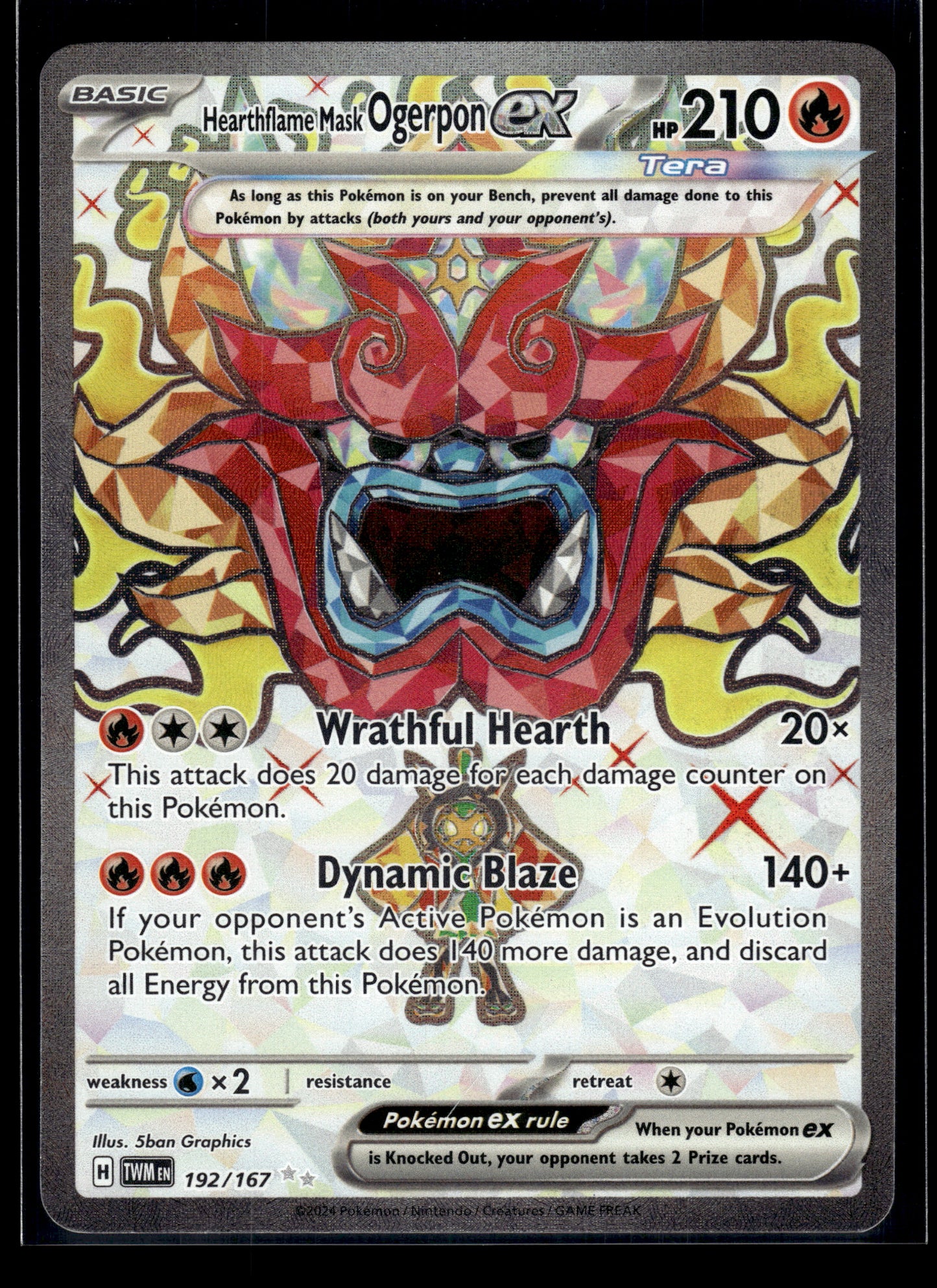 Hearthflame Mask Ogerpon ex #192/167 Twilight Masquerade LP