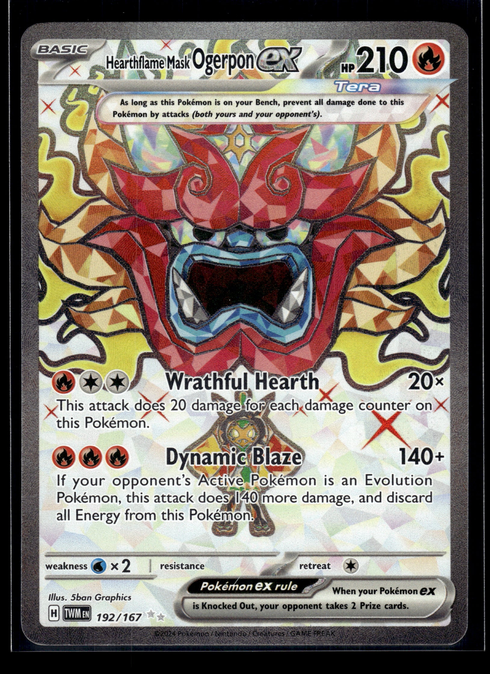 Hearthflame Mask Ogerpon ex #192/167 Twilight Masquerade LP