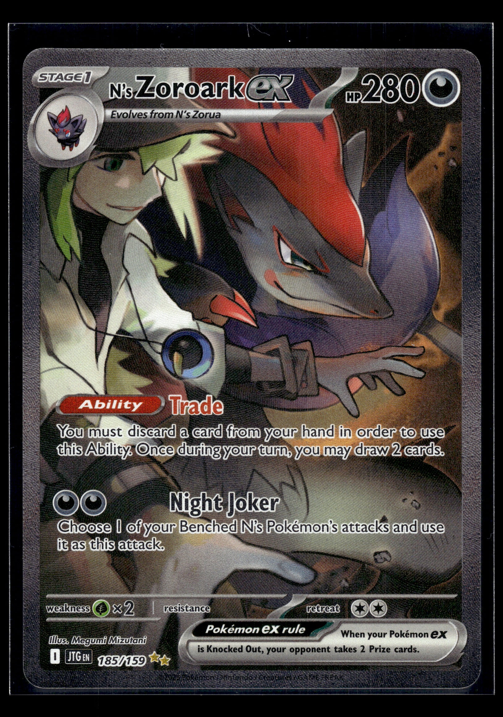 N's Zoroark ex #185/159 Journey Together VLP