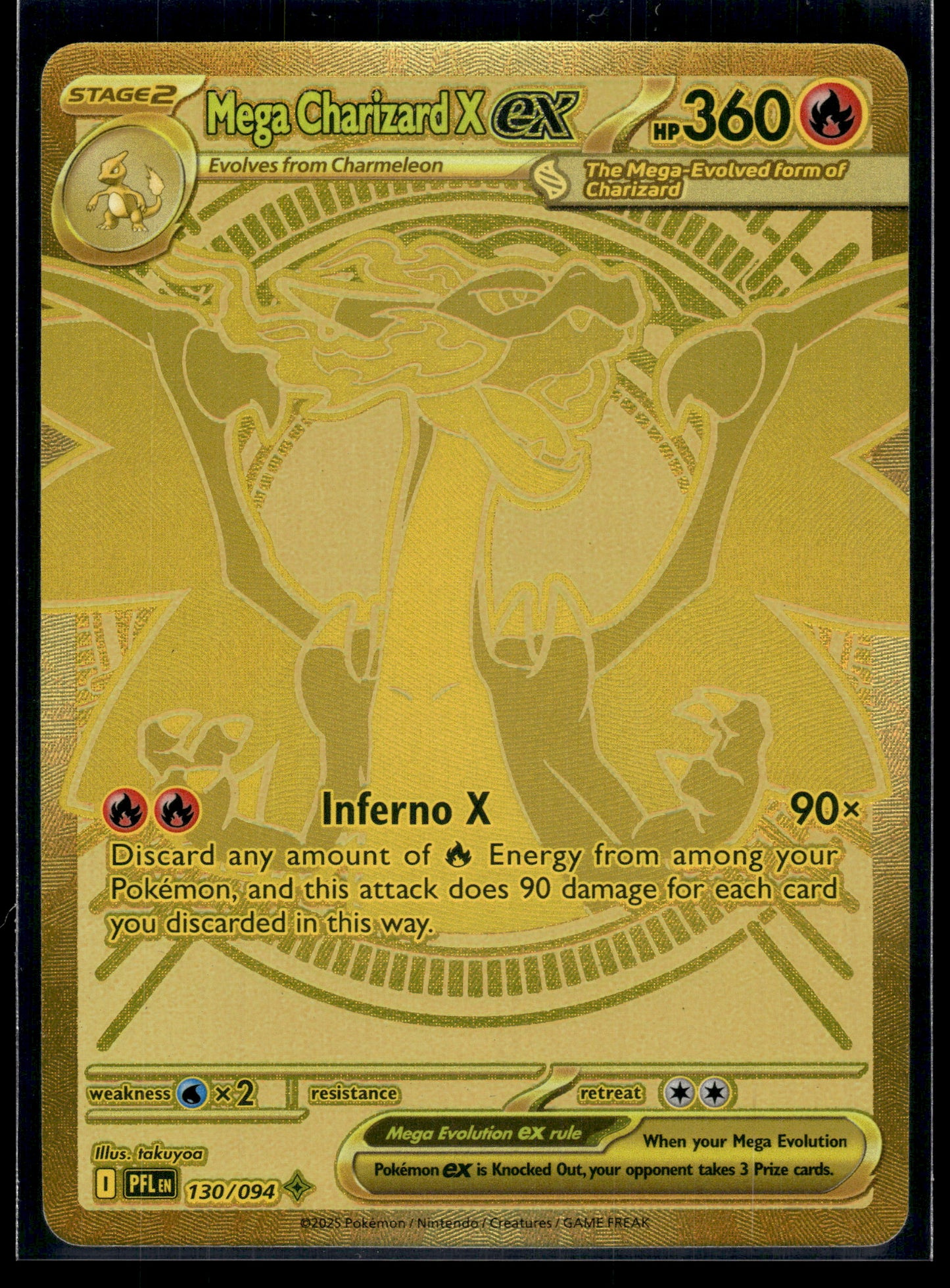 Mega Charizard X ex #130/094 Phantasmal Flames VLP