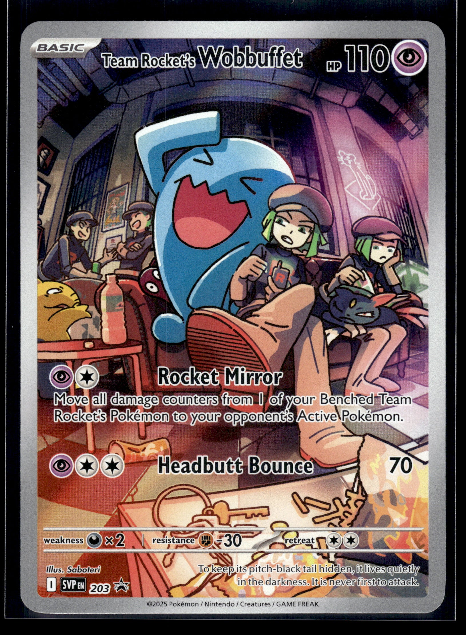 Team Rocket's Wobbuffet #203 Scarlet & Violet Promo LP