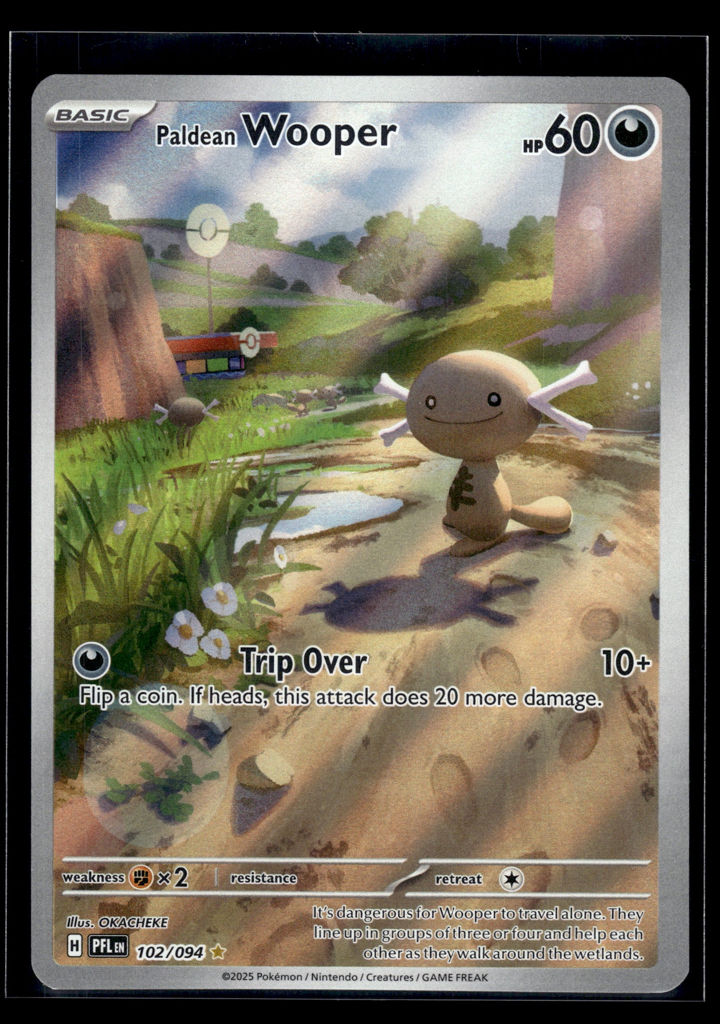 Paldean Wooper #102/094 Phantasmal Flames VLP