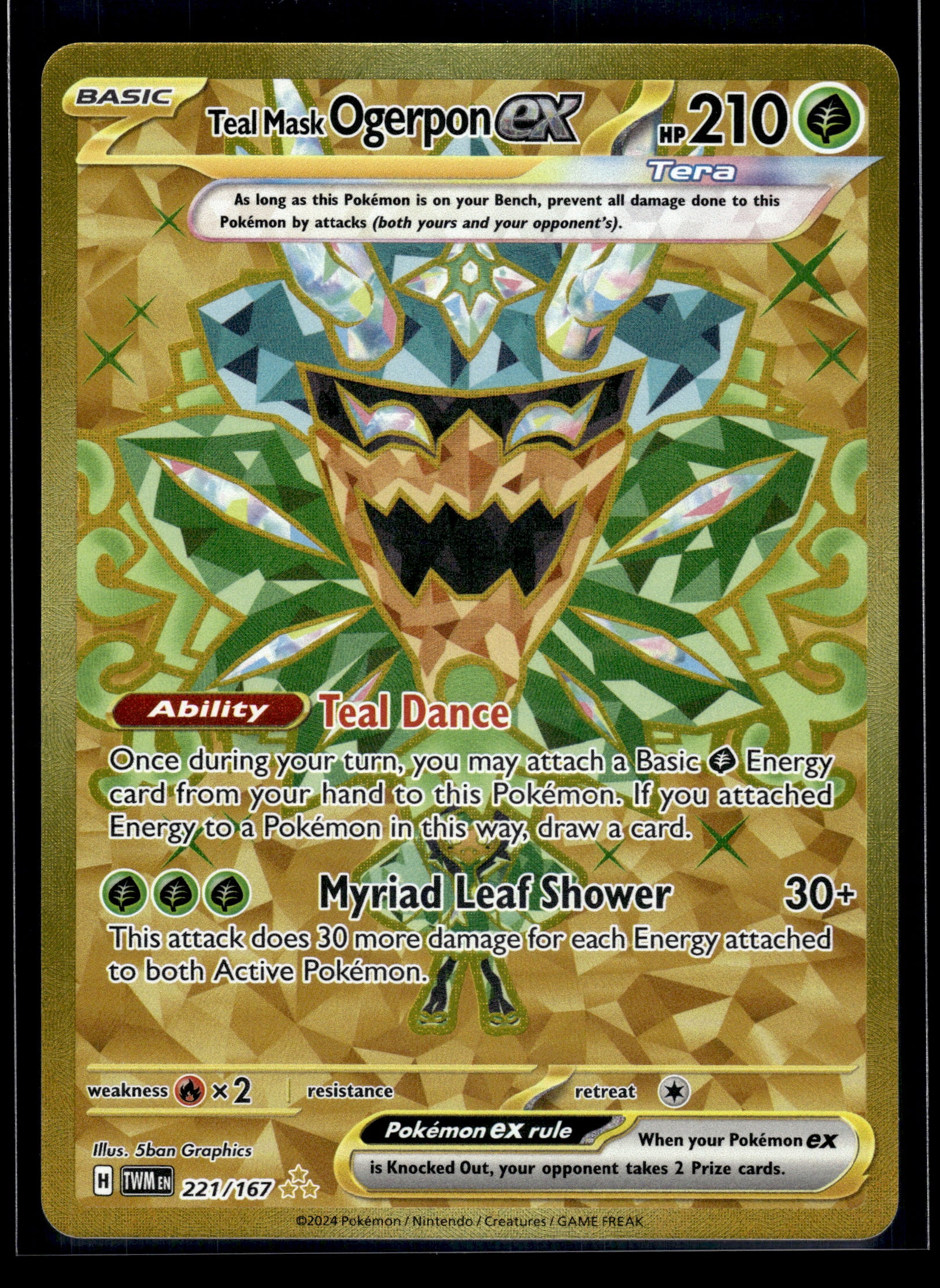 Teal Mask Ogerpon ex #221/167 Twilight Masquerade NM