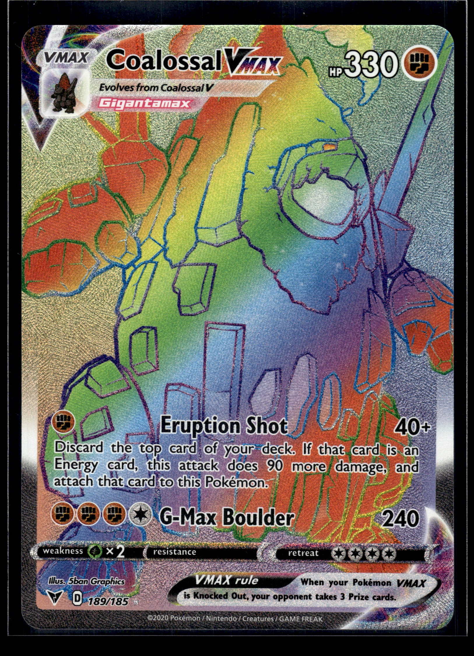Coalossal VMAX #189/185 Vivid Voltage LP