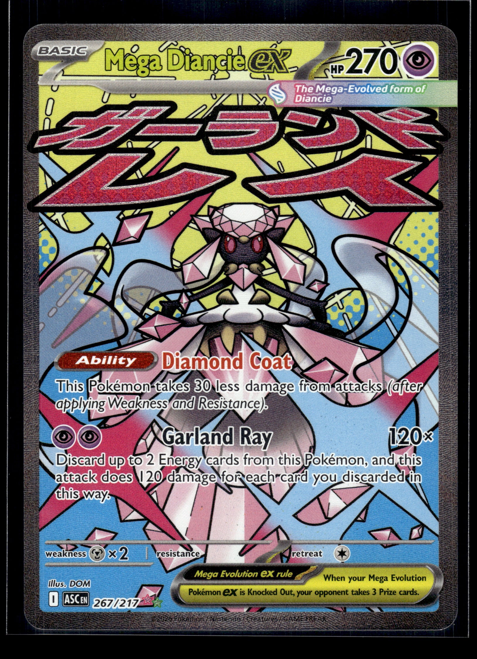 Mega Diancie ex #267/217 Ascended Heroes NM