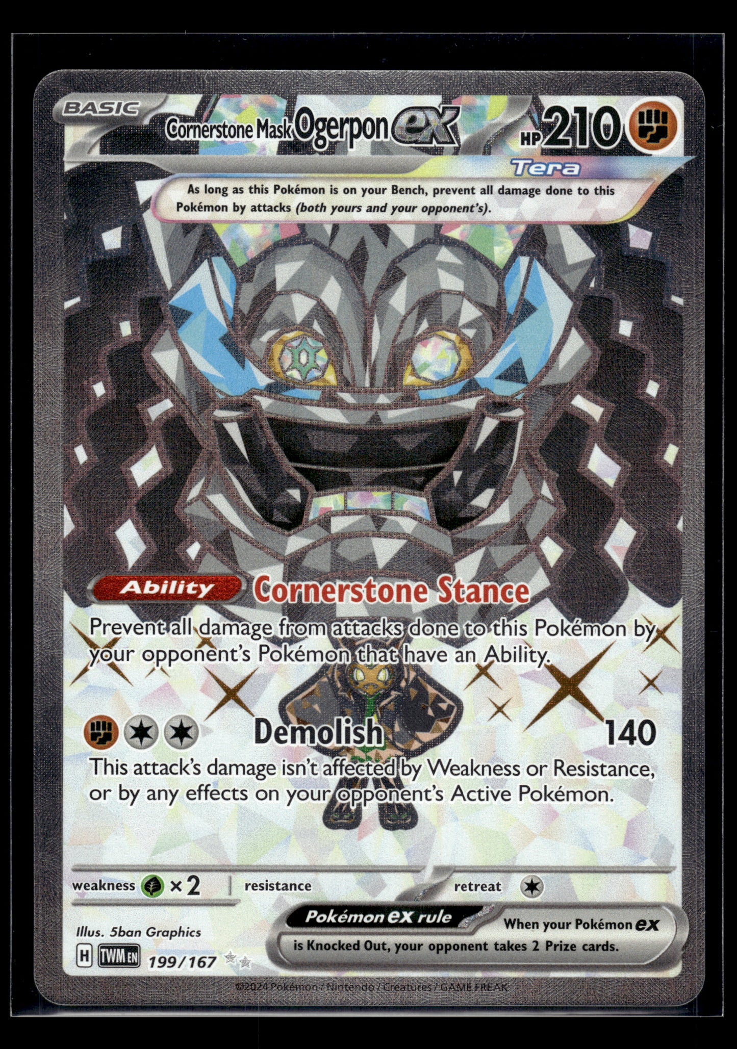 Cornerstone Mask Ogerpon ex #199/167 Twilight Masquerade NM