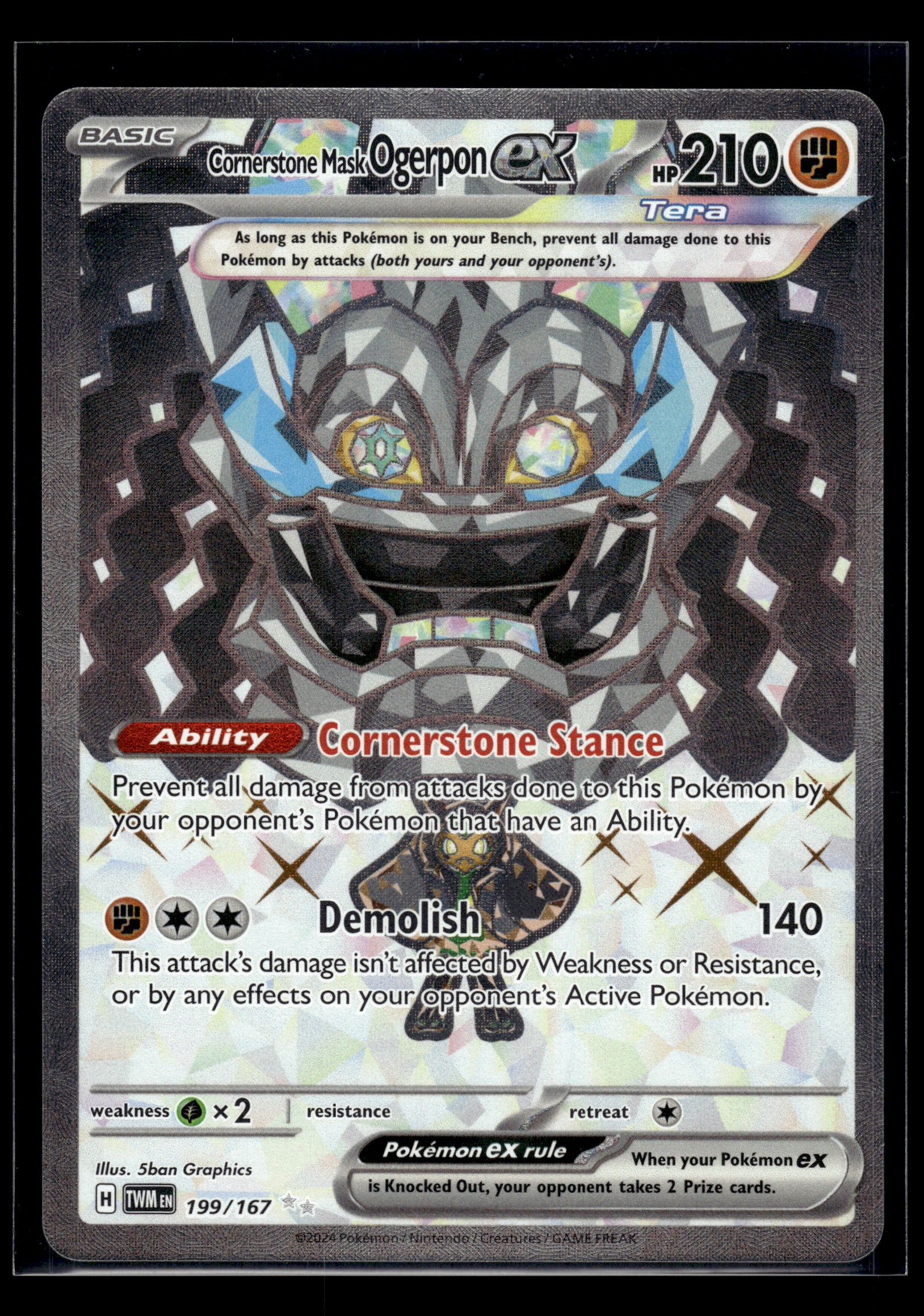 Cornerstone Mask Ogerpon ex #199/167 Twilight Masquerade NM