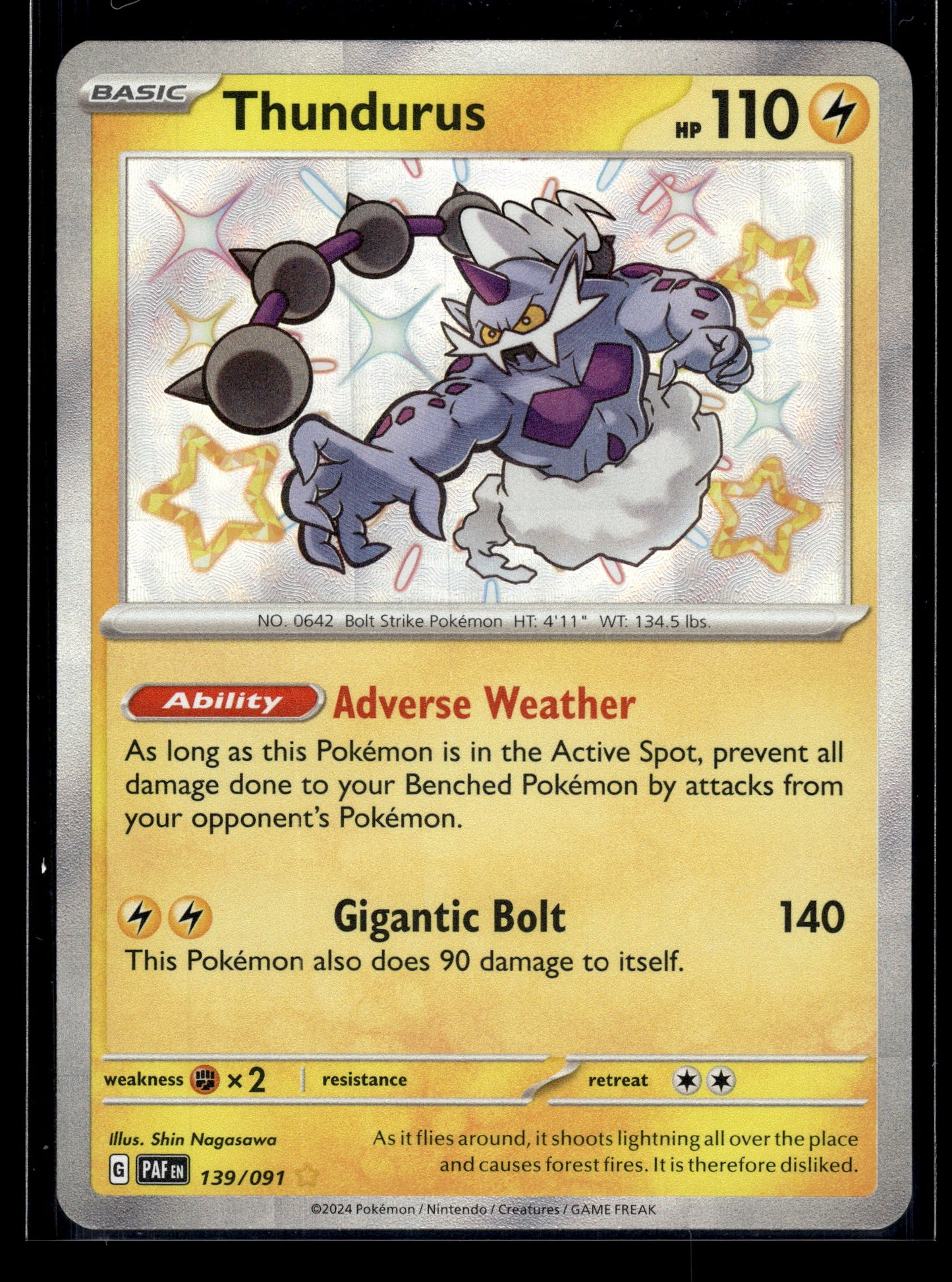 Thundurus #139/091 Paldean Fates NM