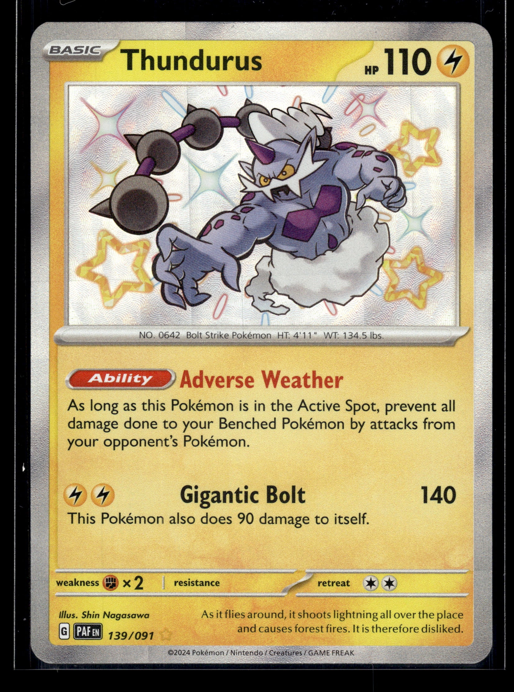 Thundurus #139/091 Paldean Fates NM